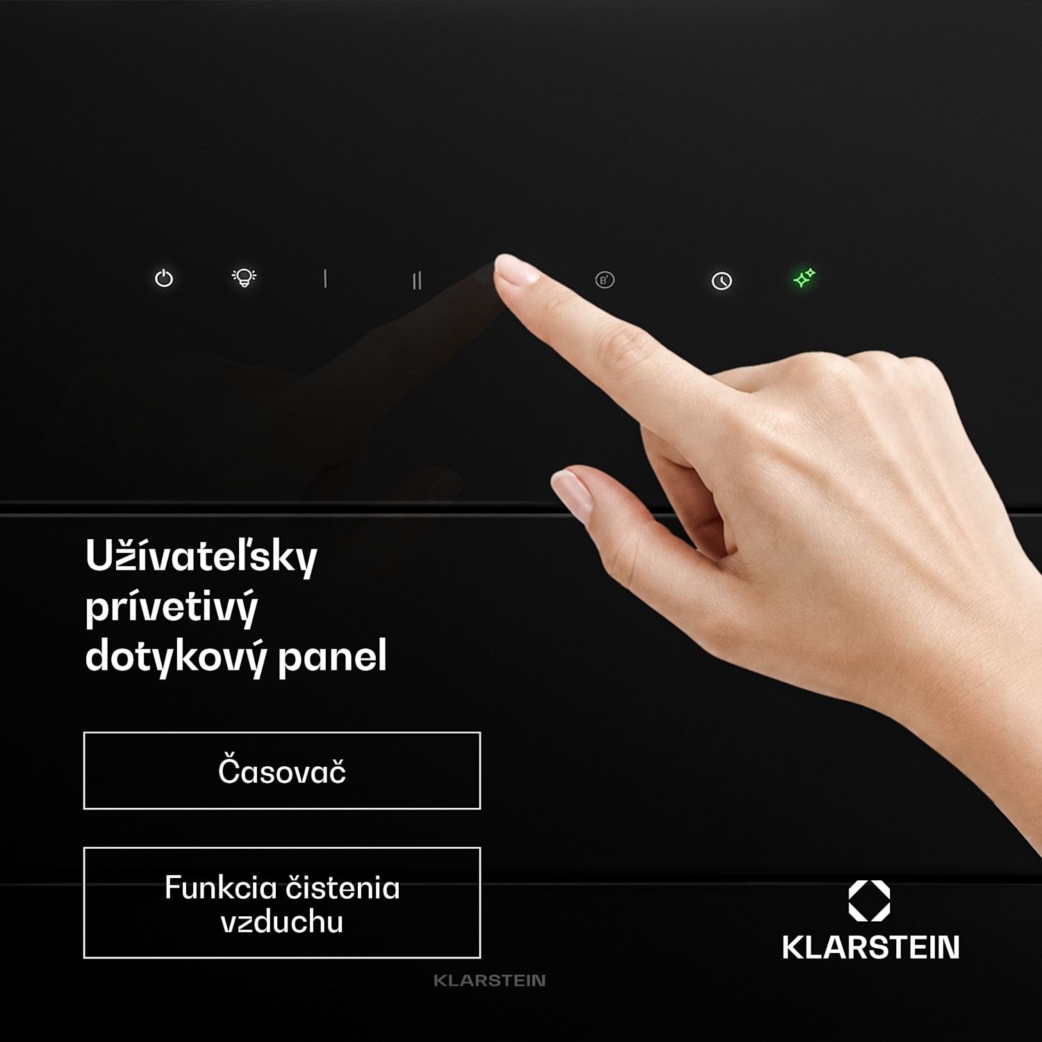 SleekAir šikmý digestor | Režimy odsávania a recirkulácie | Ušľachtilý dizajn | 720 m³/h | 60 cm 60 cm | Čierna
