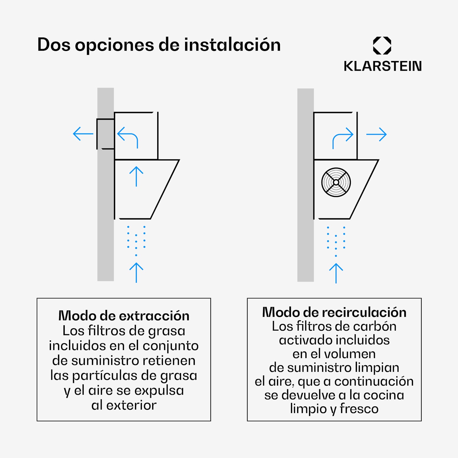 SleekAir campana extractora inclinada | Modos de extracción y recirculación | Diseño elegante | 720 m³/h | 90 cm 90 cm | Negro