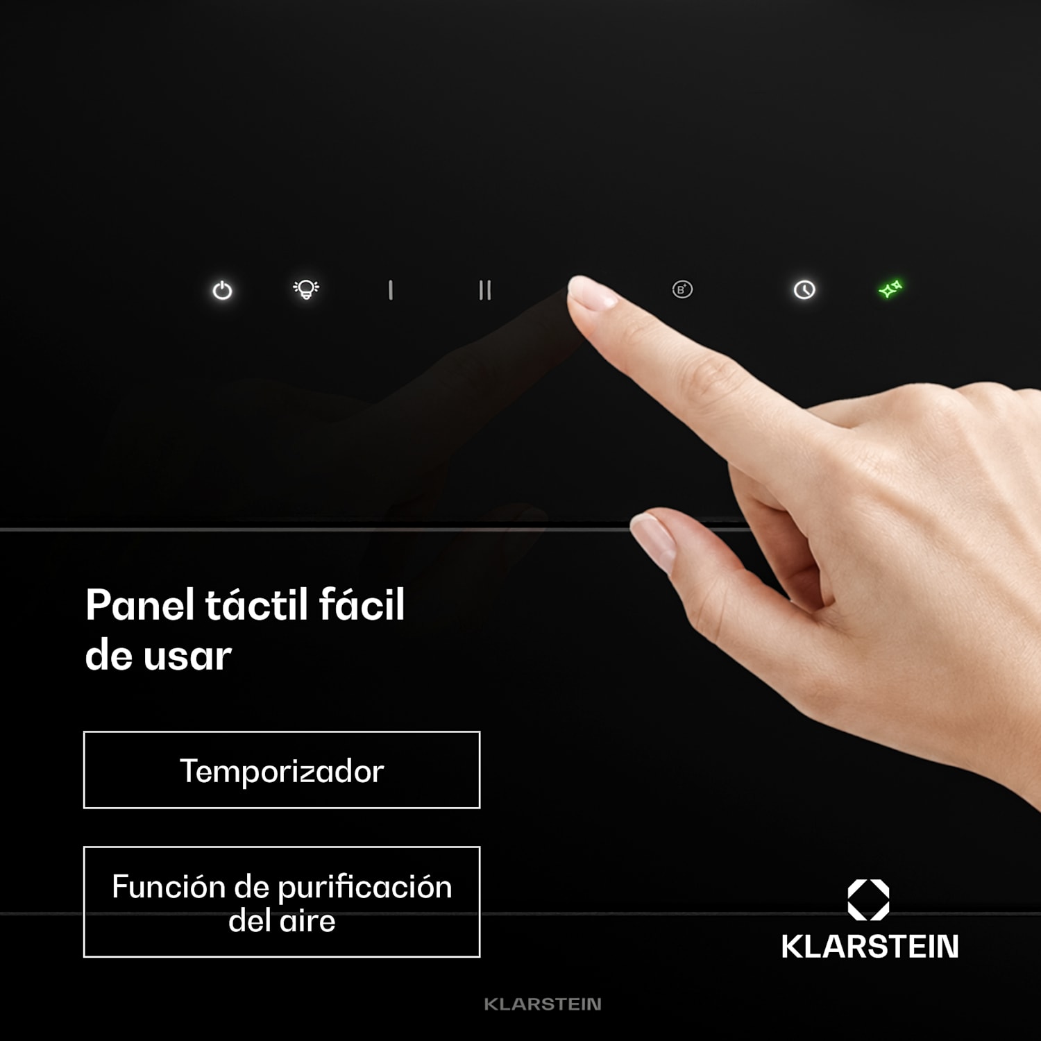 SleekAir campana extractora inclinada | Modos de extracción y recirculación | Diseño elegante | 720 m³/h | 90 cm 90 cm | Negro