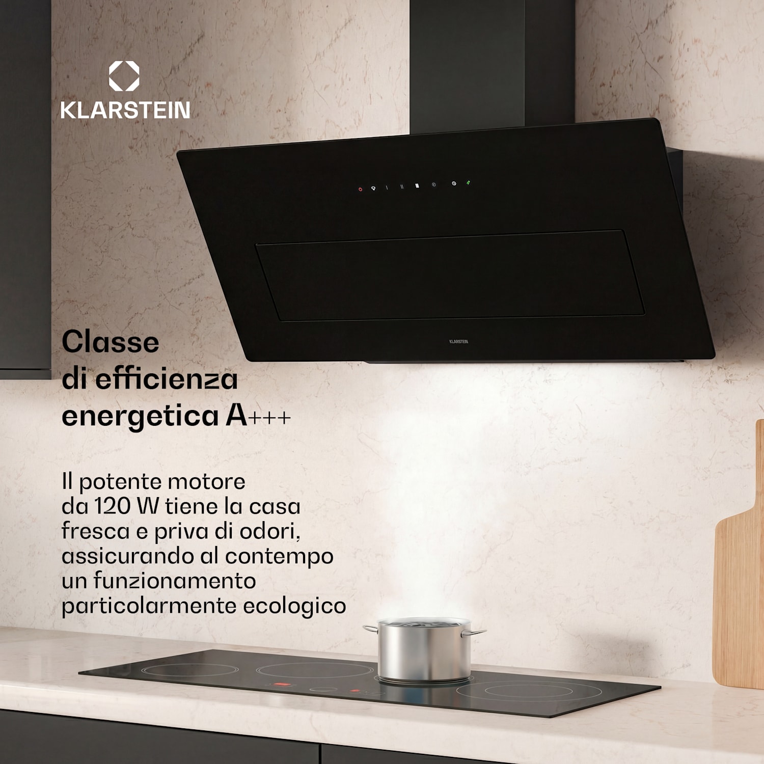 Helena 60 Cappa Aspirante 595 m³/h Display LED bianco 60 cm | A | Bianco