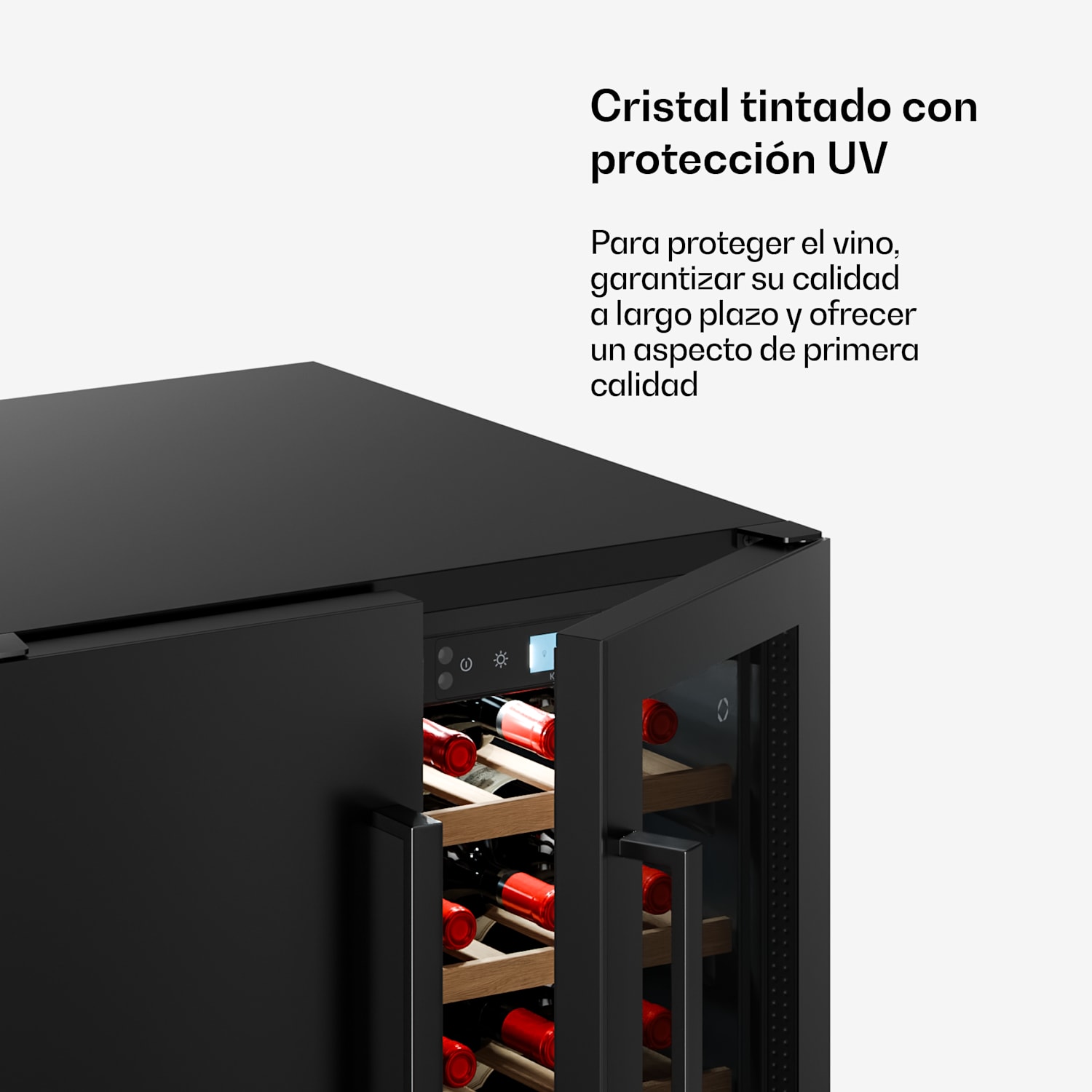 Nevera para vino empotrable Velaire con 2 zonas | 126 l | 122 botellas | Protección UV | 60 cm 