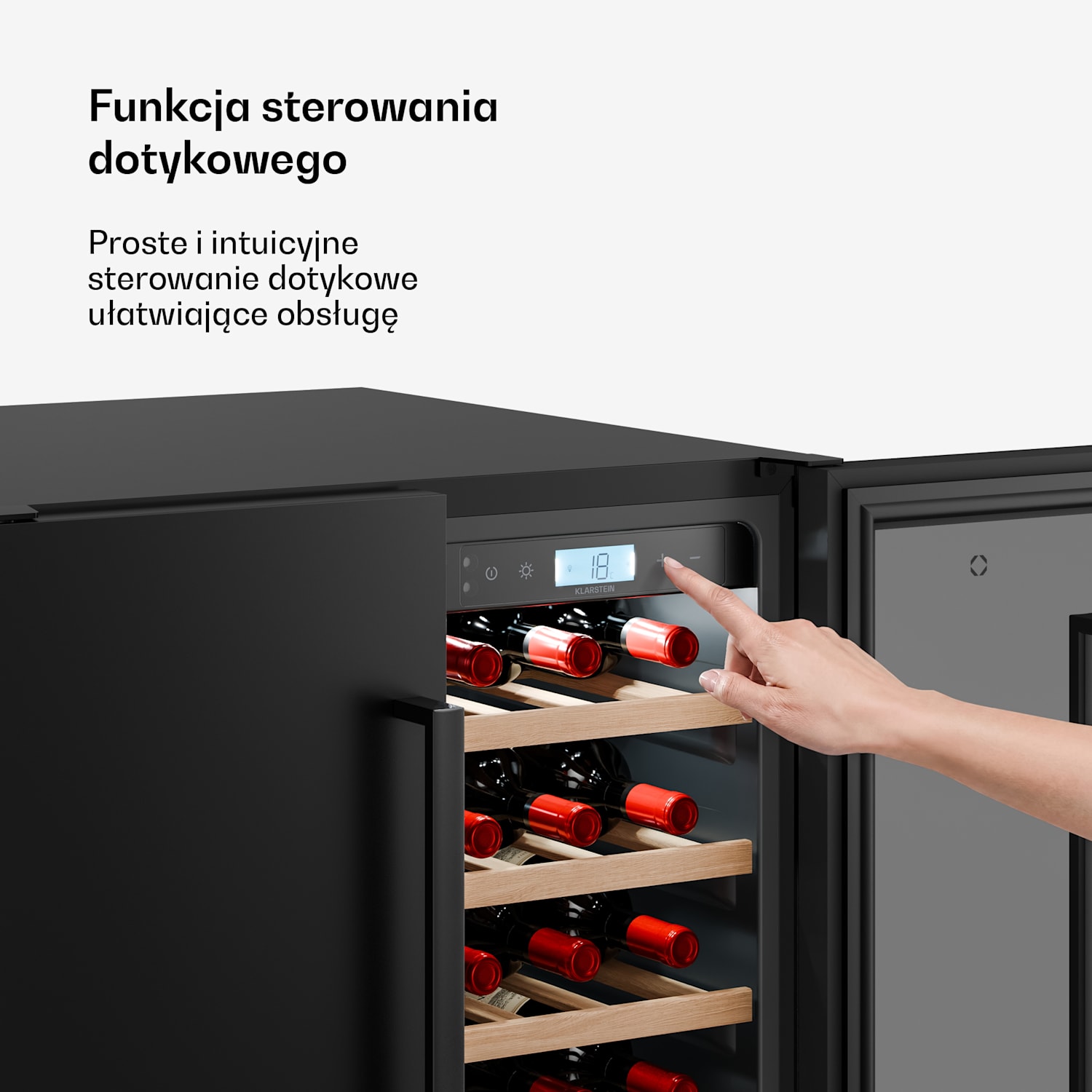 Dwustrefowa chłodziarka do wina Velaire do zabudowy podblatowej | 126 l | 122 butelki | Ochrona przed promieniowaniem UV | 60 cm 