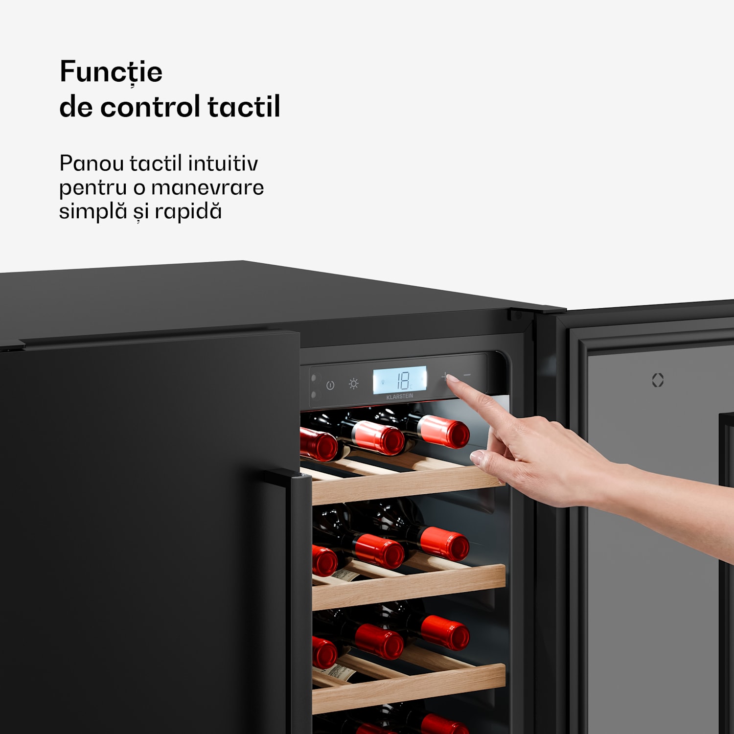Velaire subsolar pentru vin cu 2 zone | 126 l | 122 sticle | Protecție UV | 60 cm 