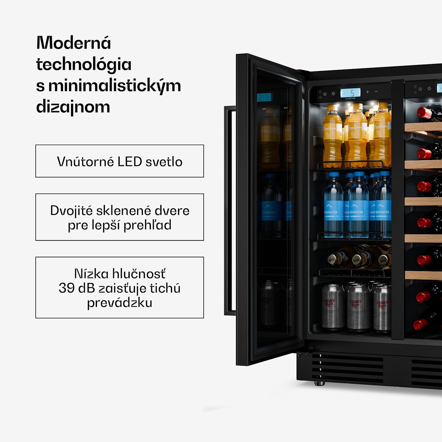 Velaire podpultová 2-zónová chladnička na víno | 126L | 122 fliaš | UV ochrana | 60 cm 
