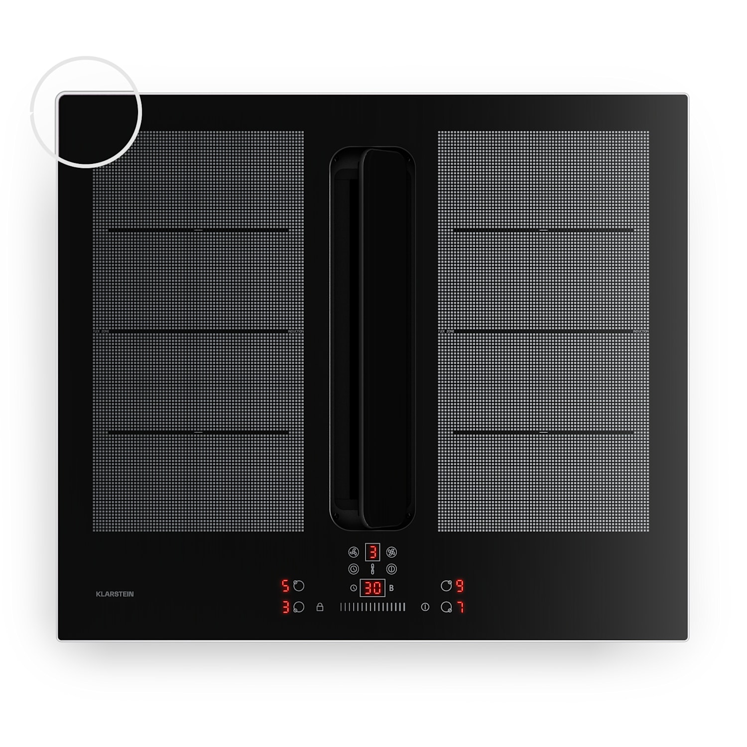 ChefFusion piano cottura a induzione con aspiratore | 4 zone cottura | 7200 W | 504,3 m³/h | 60 cm 60 cm | Cornice in acciaio inox | Nero