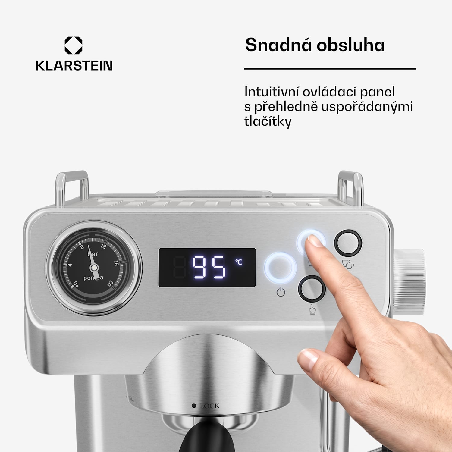 Pákový kávovar Libeica Evo | 1360 W | 20 barů | 1,3 l | Včetně napěňovače mléka 