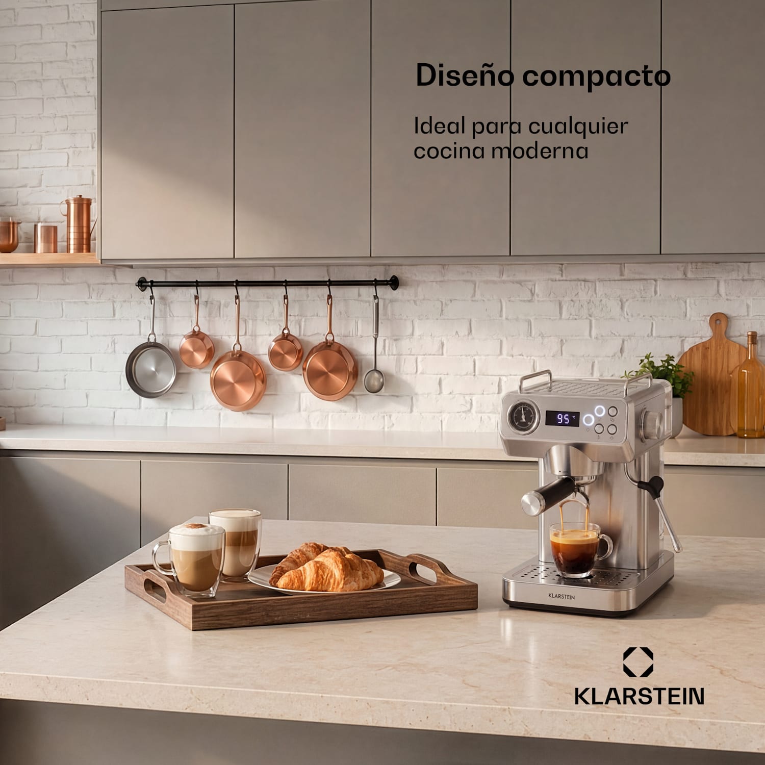 Libeica Evo máquina de espresso | 1360 W | 20 bar | 1,3 l | Incluye espumador de leche 