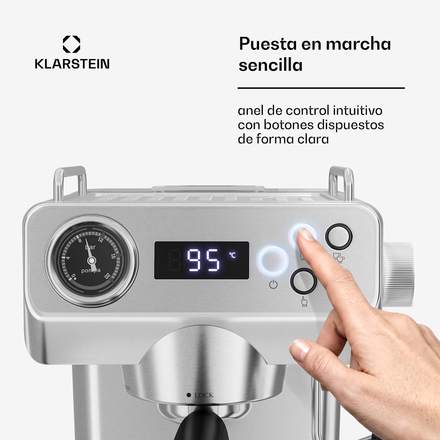 Libeica Evo máquina de espresso | 1360 W | 20 bar | 1,3 l | Incluye espumador de leche 