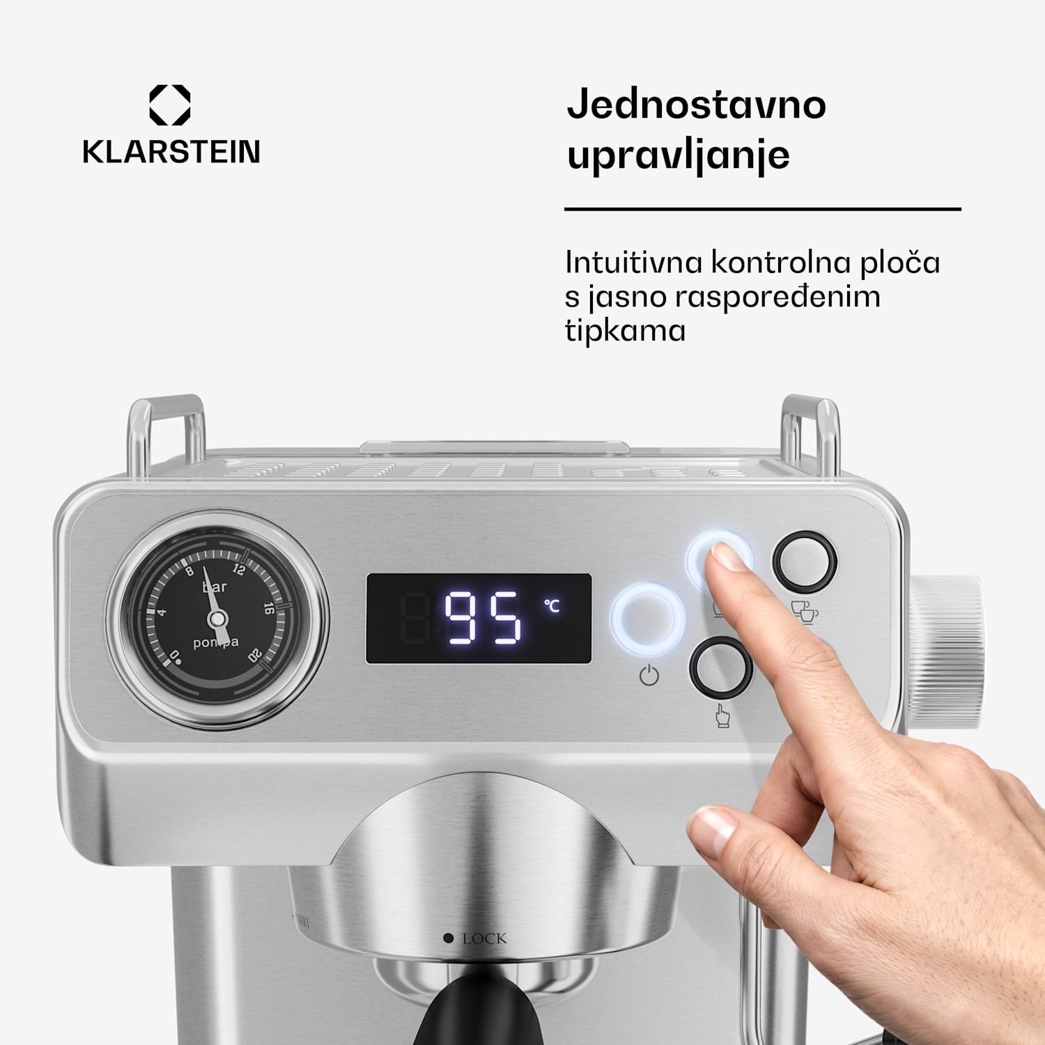 Libeica Evo aparat za kavu s polugom | 1360 W | 20 bar | 1,3 l | Uključuje pjenilicu za mlijeko 