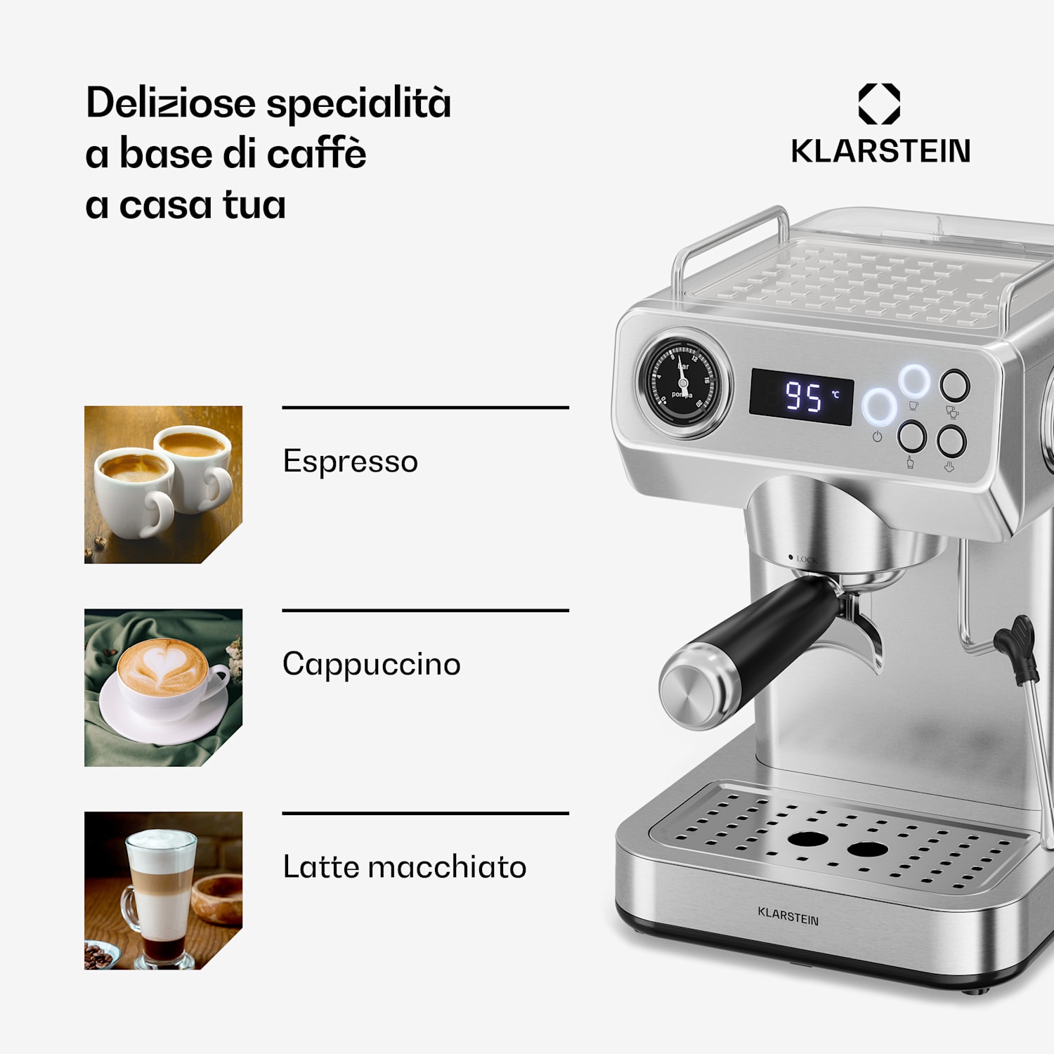 Libeica Evo - Macchina per caffè espresso | 1360 W | 20 bar | 1,3 l | Montalatte incluso 