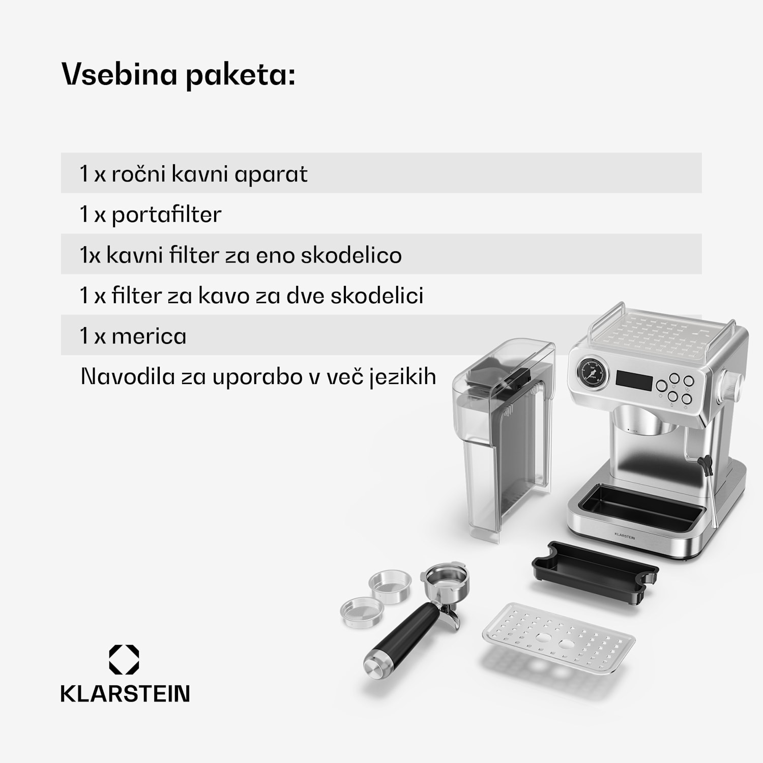 Libeica Evo ročni kavni aparat | 1360 W | 20 barov | 1,3 l | Z vgrajenim penilnikom mleka 