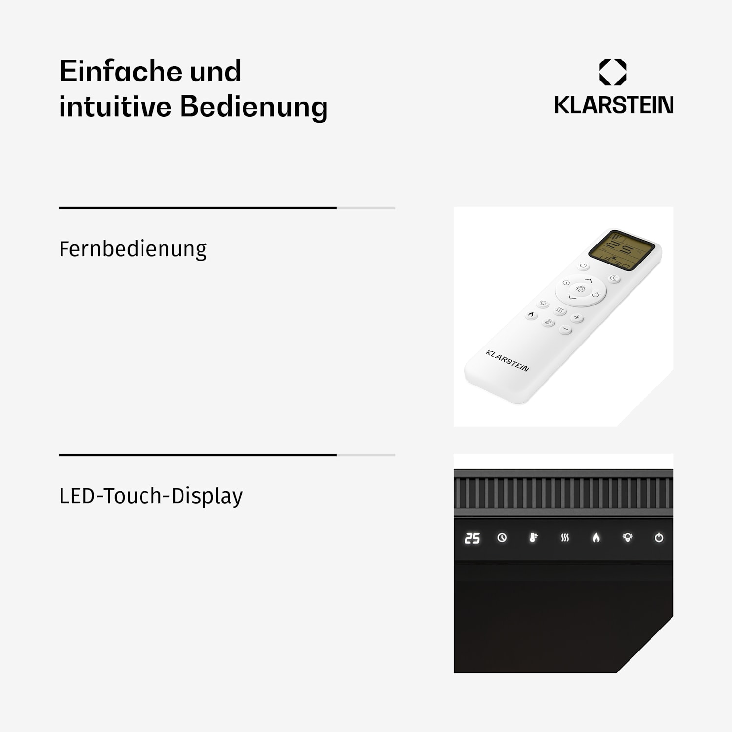 EchoFlame Smart Wand-Elektrokamin | 127 cm | 1800 W | 2 Heizmodi | 12 Farben | Schwarz 127 x 44 x 20 cm