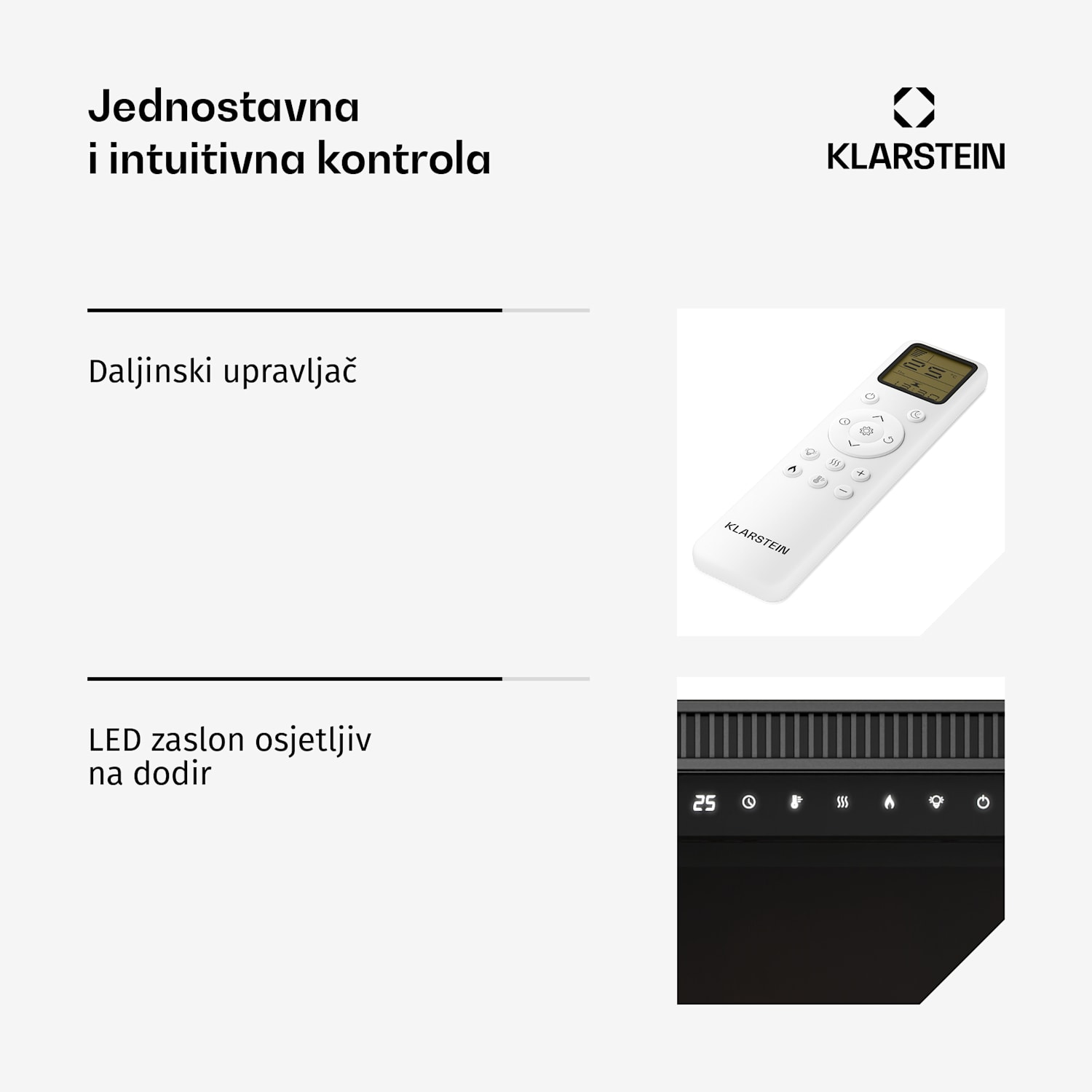 EchoFlame Smart zidni električni kamin | 127 cm | 1800 W | 2 režima grijanja | 12 boja | Crna 127 x 44 x 20 cm
