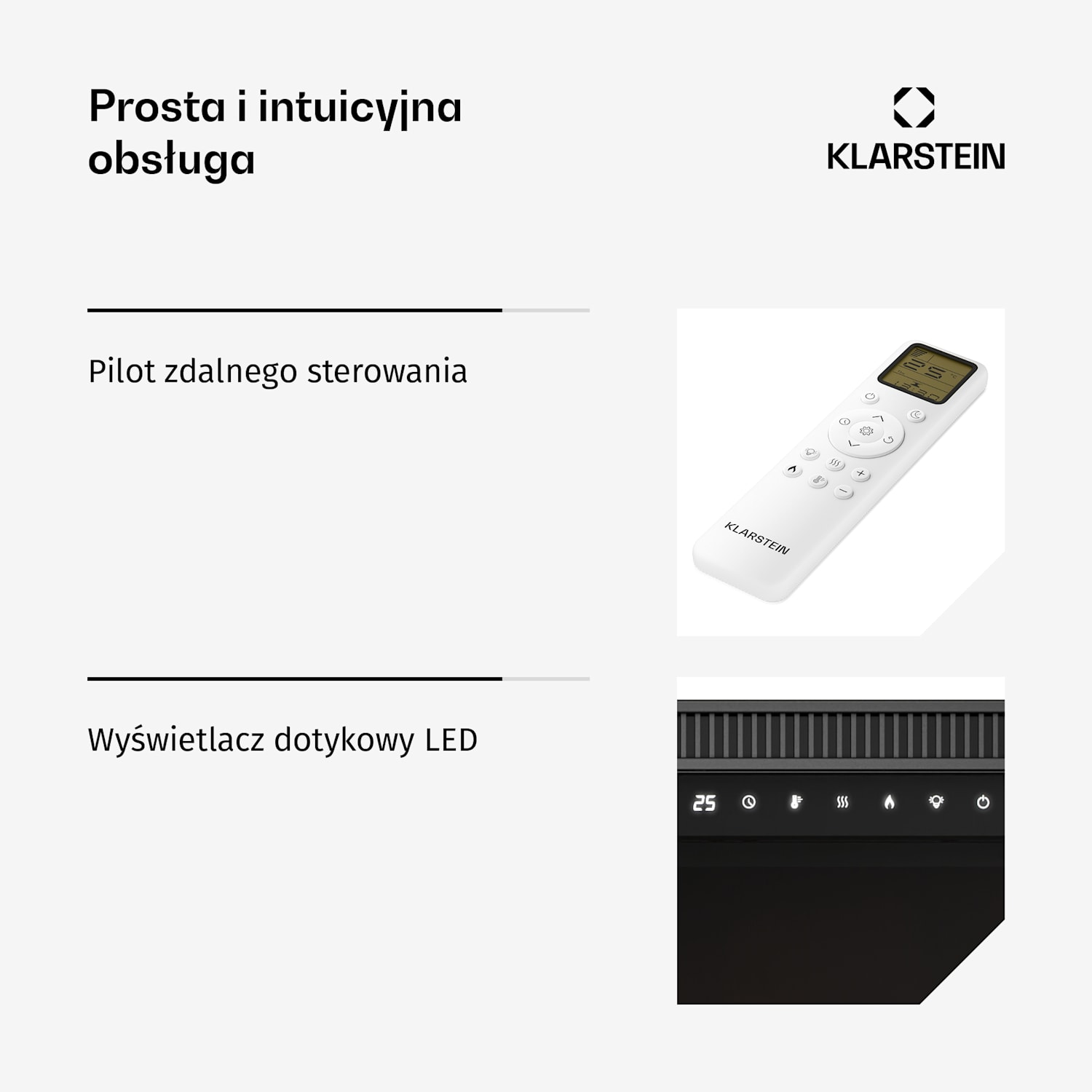 Ścienny kominek elektryczny EchoFlame Smart | 127 cm | 1800 W | 2 tryby ogrzewania | 12 kolorów | Czarny 127 x 44 x 20 cm