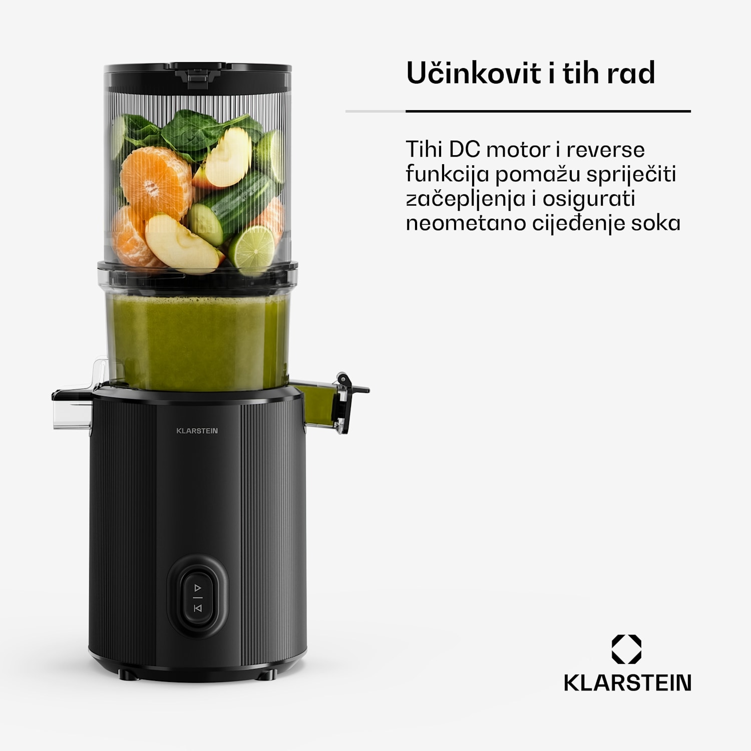 Wavyn sokovnik s hladnim prešanjem | 300 W | Reverse funkcija | Snaga | Otvor za punjenje širine 130 mm 