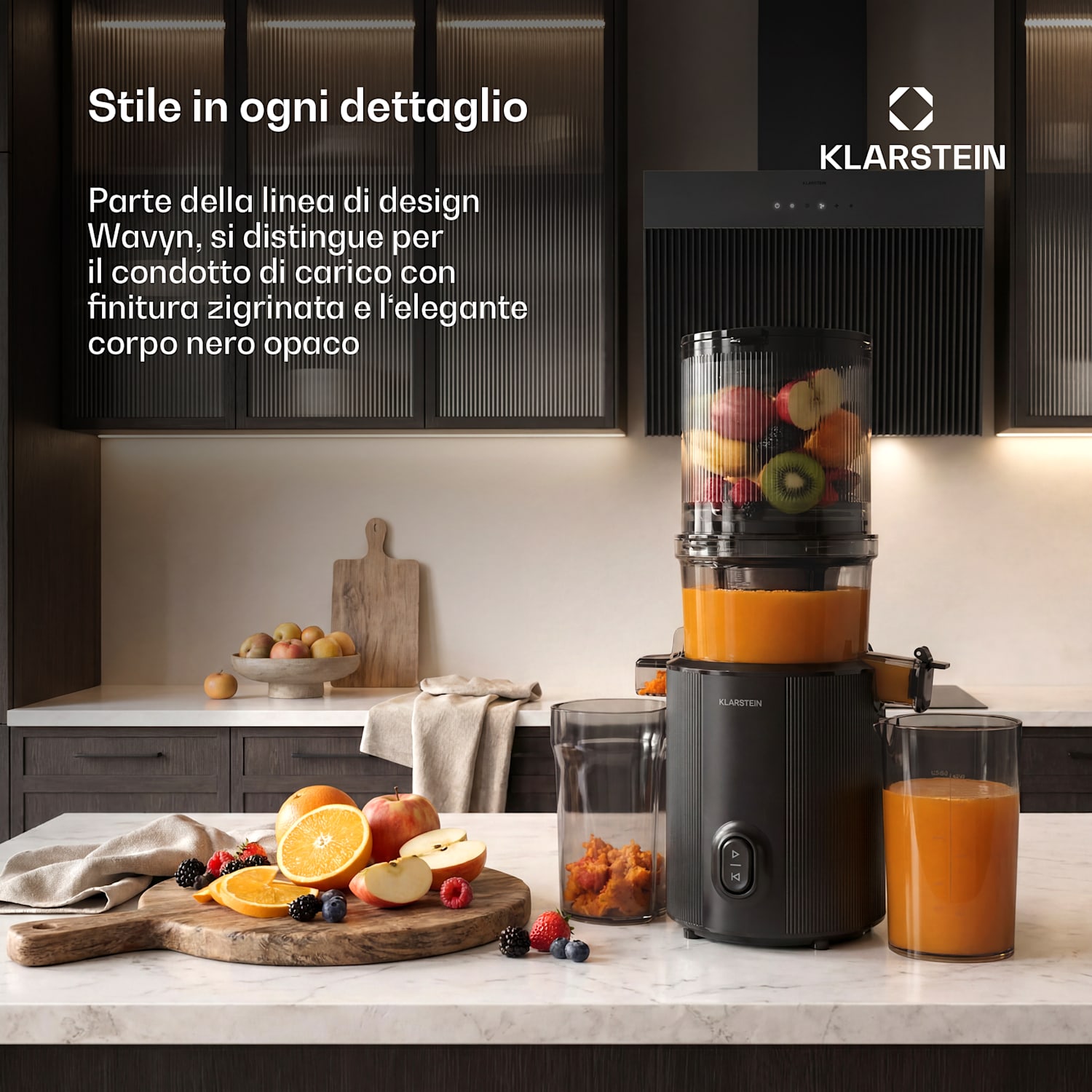 Wavyn - Estrattore di succo a freddo | 300 W | Funzione a rotazione inversa | Potente | Imboccatura larga 130 mm 
