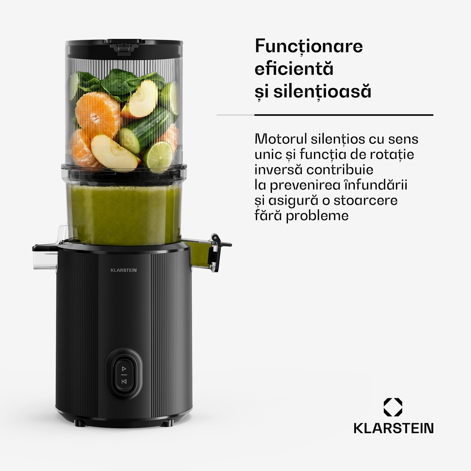 Storcător Wavyn cu presare la rece | 300 W | Funcție de inversare a sensului de rotație | Puternic | Orificiu de alimentare cu lățimea de 130 mm 