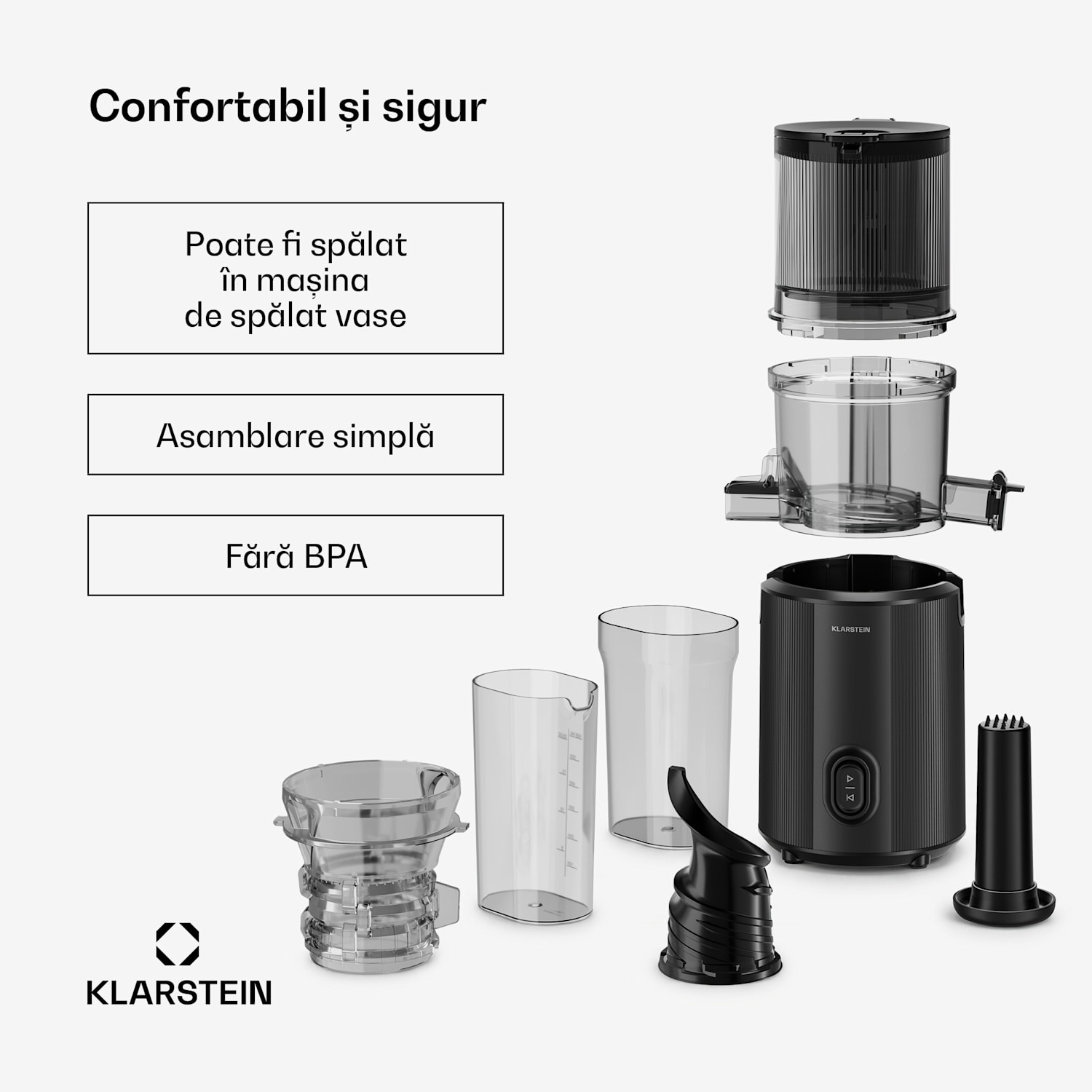 Storcător Wavyn cu presare la rece | 300 W | Funcție de inversare a sensului de rotație | Puternic | Orificiu de alimentare cu lățimea de 130 mm 