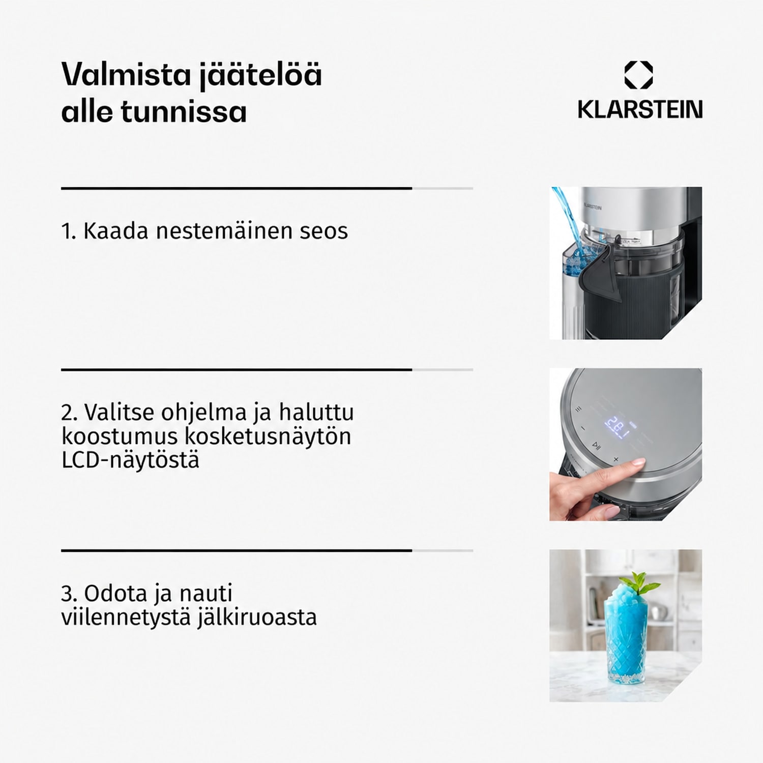 VertiFrost-jäätelökone kompressorilla | 1,2 l | 160 W | Kosketusohjaus | 7 tilaa 