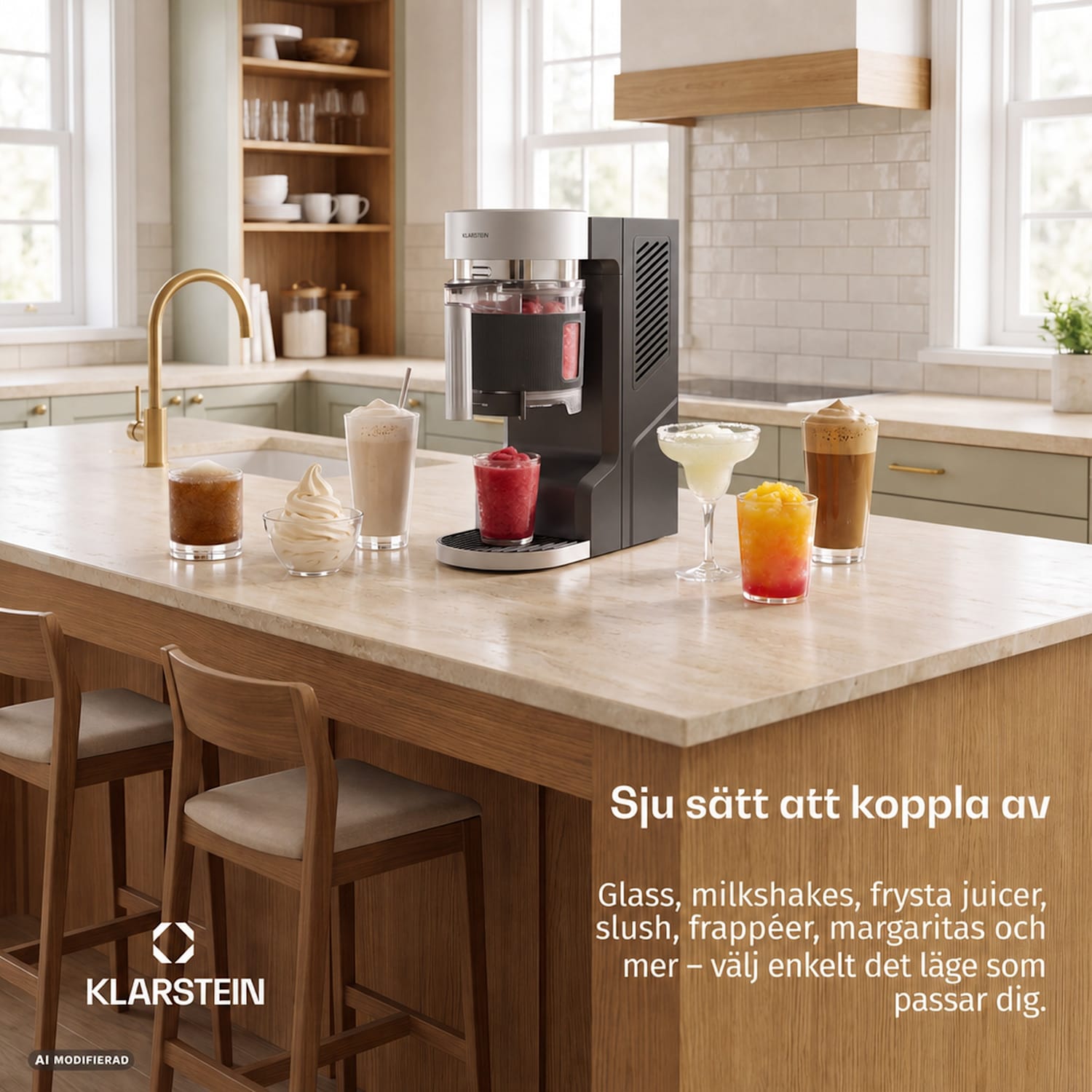 VertiFrost glassmaskin med kompressor | 1,2 l | 160 W | touchkontroll | 7 lägen 