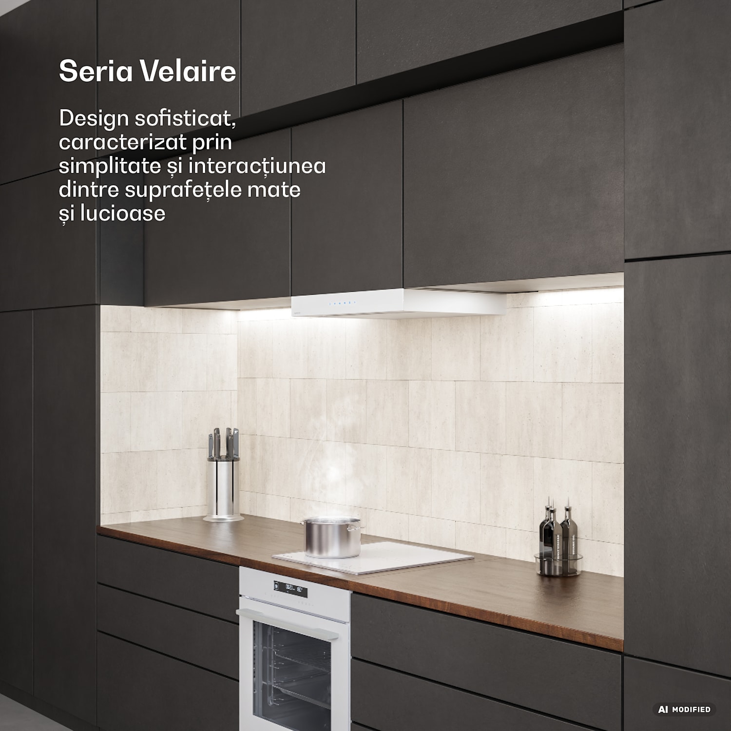 Plită cu inducție Velaire | elegantă, minimalistă, compactă | 3 zone de gătit | 5500 W | 45 cm< 45 cm | Alb