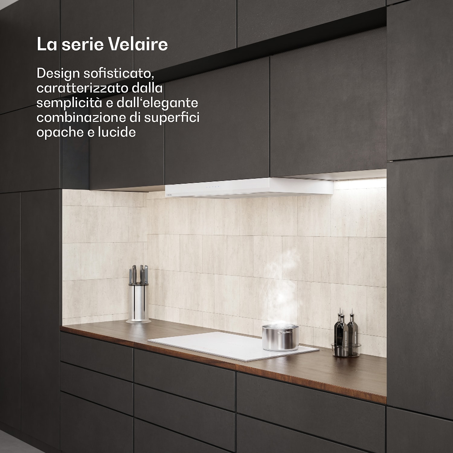 Velaire - Piano cottura a induzione | Elegante, minimalista, potente | 5 zone di cottura | 7200 W | 90 cm 90 cm | Bianco