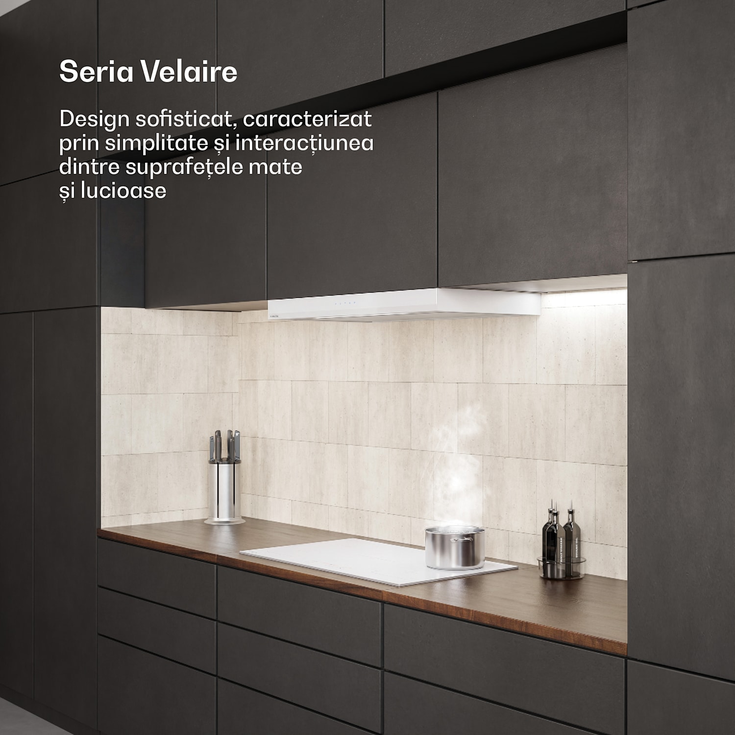 Plită cu inducție Velaire | elegantă, minimalistă, puternică | 5 zone de gătit | 7200 W | 90 cm 90 cm | Alb