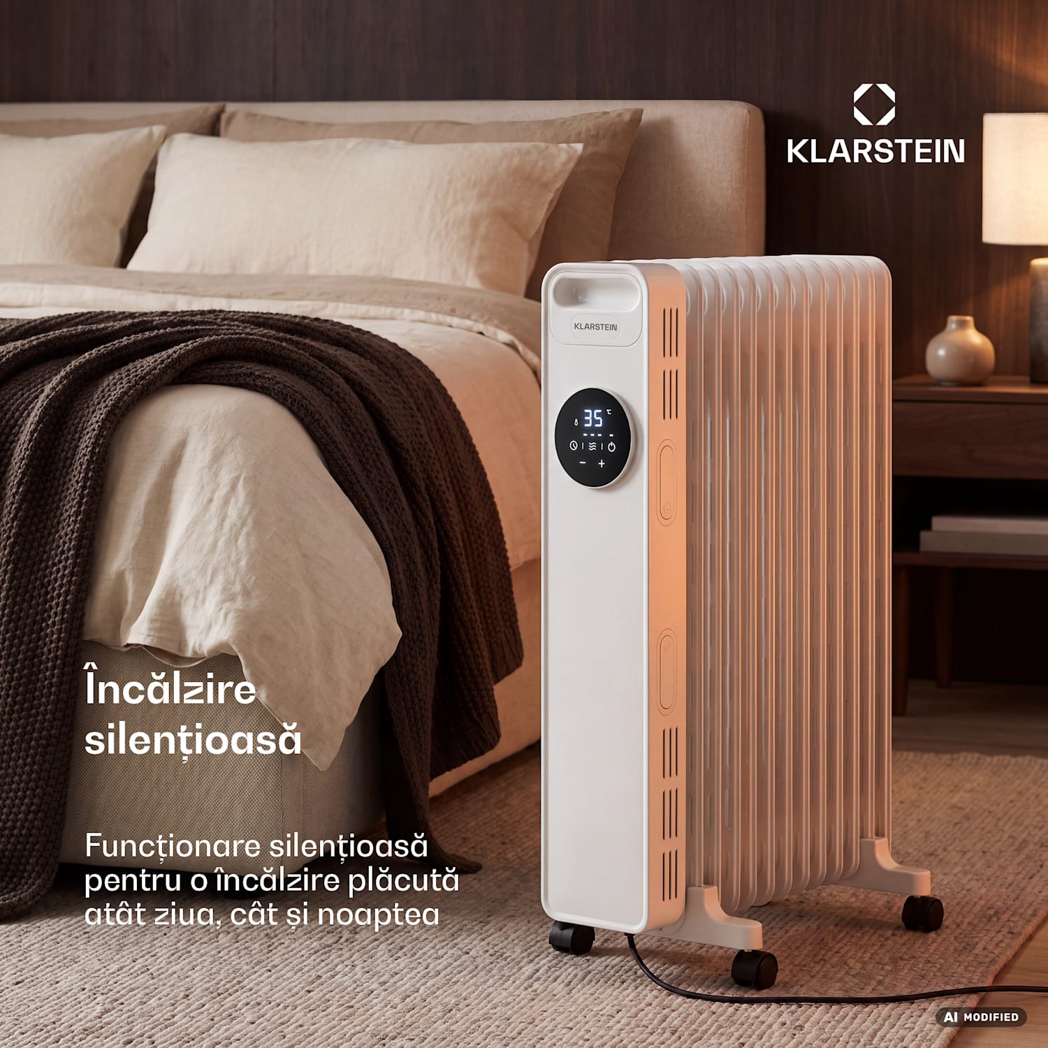 Radiator cu ulei Thermaxx | 2500 W | 25 m² | 3 moduri | 7–35 °C | 44 cm x 64 cm Alb