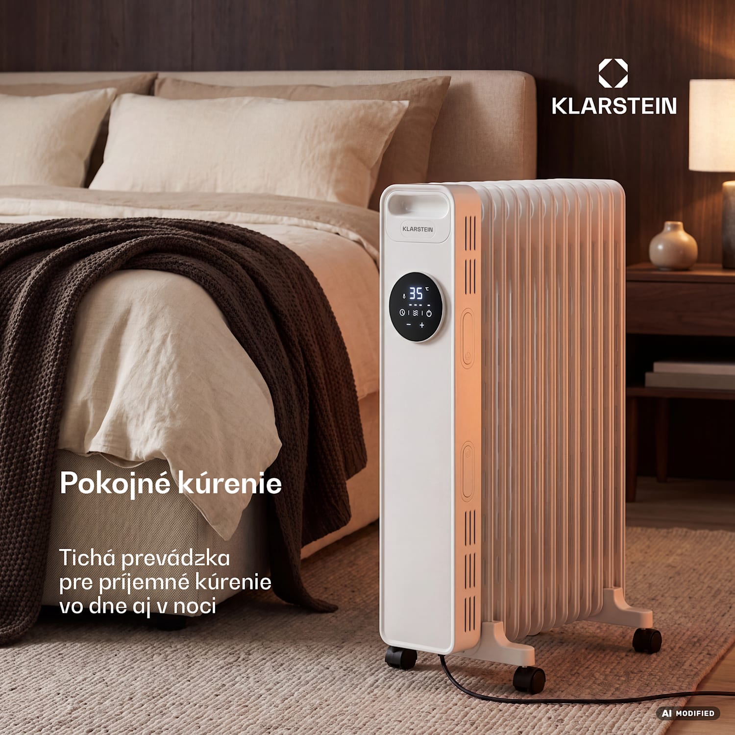 Thermaxx olejový radiátor | 2500 W | 25 m² | 3 režimy | 7 až 35 °C | 44 cm x 64 cm Biela