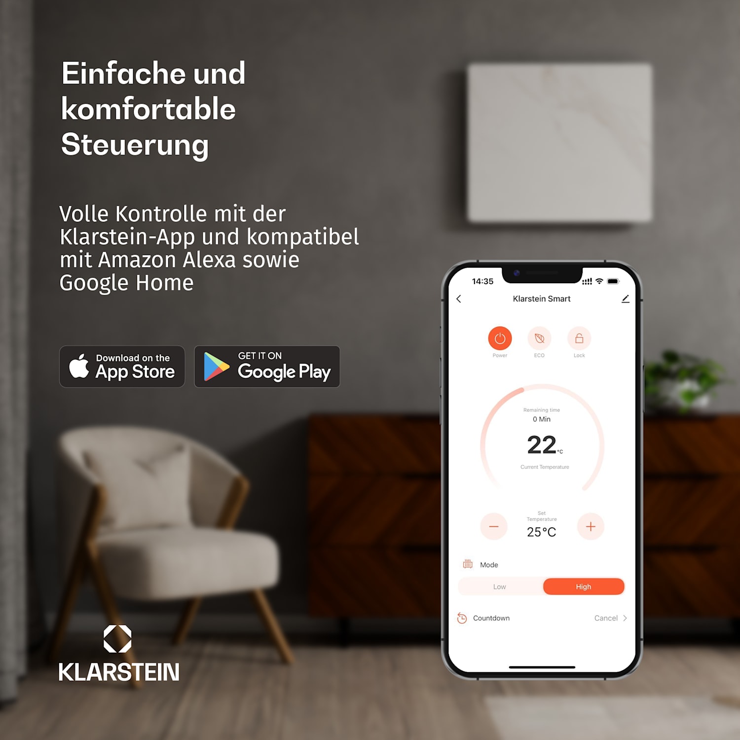 HotSpot Crystal Smart Infrarot-Panel | 800 W | 12 m² | Touch-Steuerung & Sprachassistent  Weiß