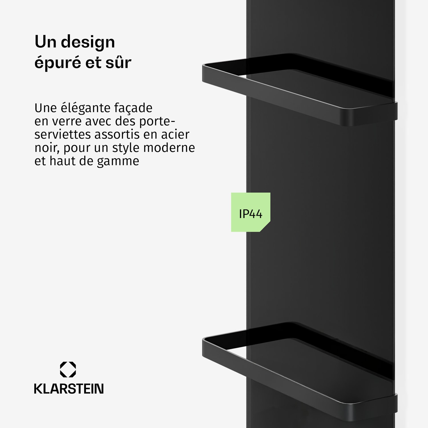 HotSpot Crystal Smart infraroodpaneel | 800 W | 12 m² | touchbediening & spraakassistent Zwart