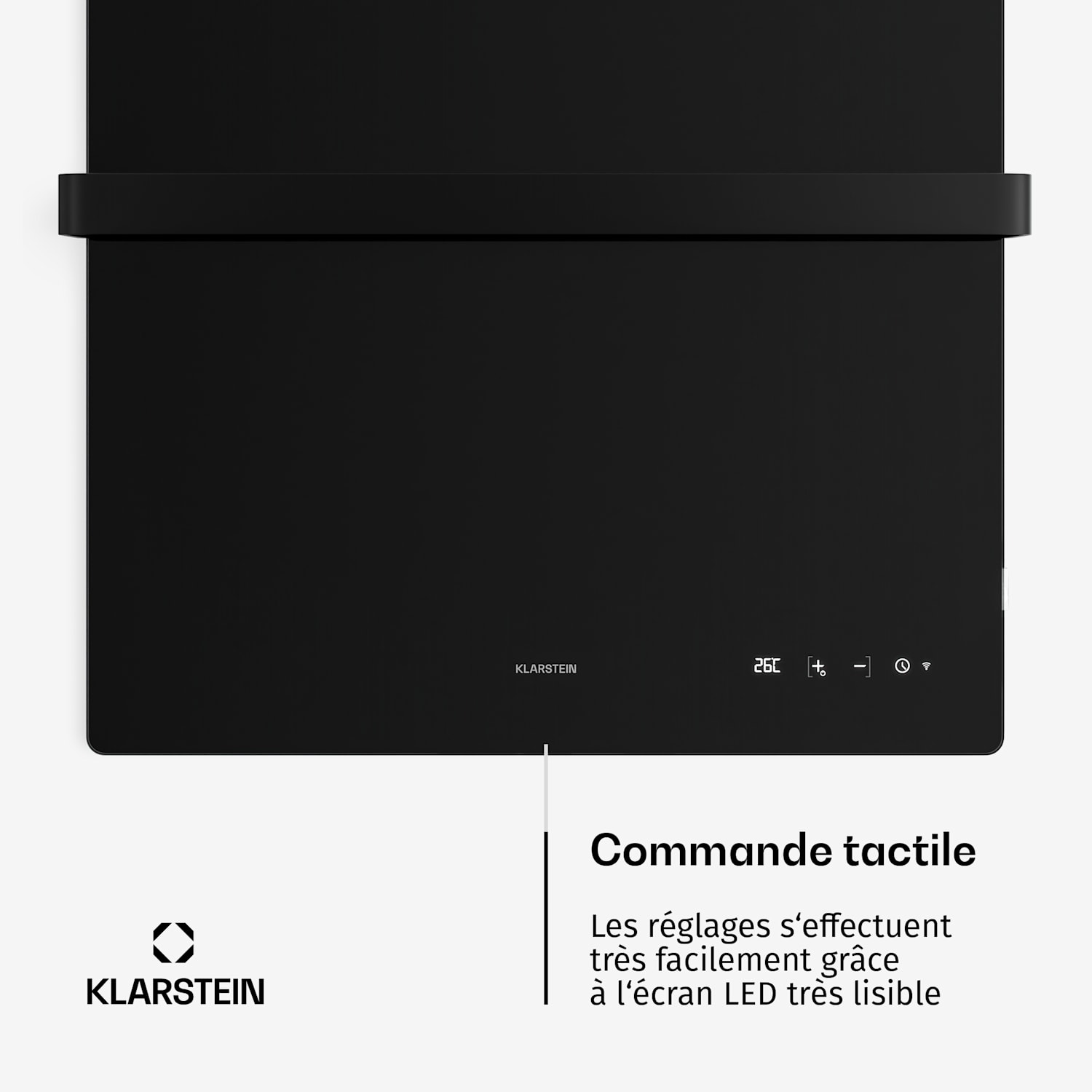 HotSpot Crystal Smart infraroodpaneel | 800 W | 12 m² | touchbediening & spraakassistent Zwart