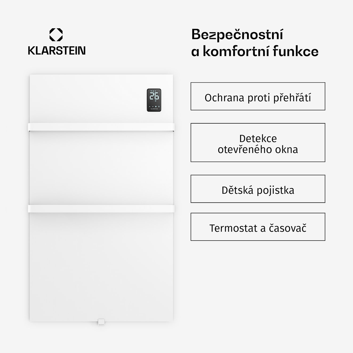 Infračervený panel BathRadiant Smart | 600 W | 10 m² | Dotykové ovládání a hlasový asistent  Bílá