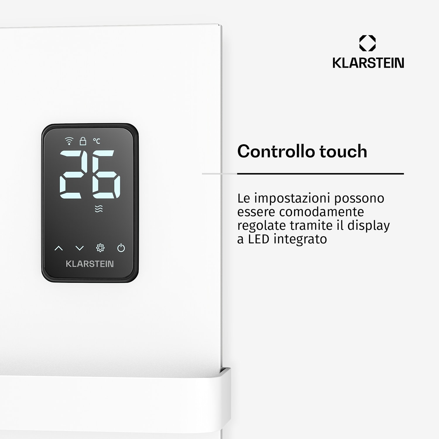 BathRadiant Smart Pannello radiante a infrarossi | 600 W | 10 m² | Comando touch e assistente vocale  Bianco