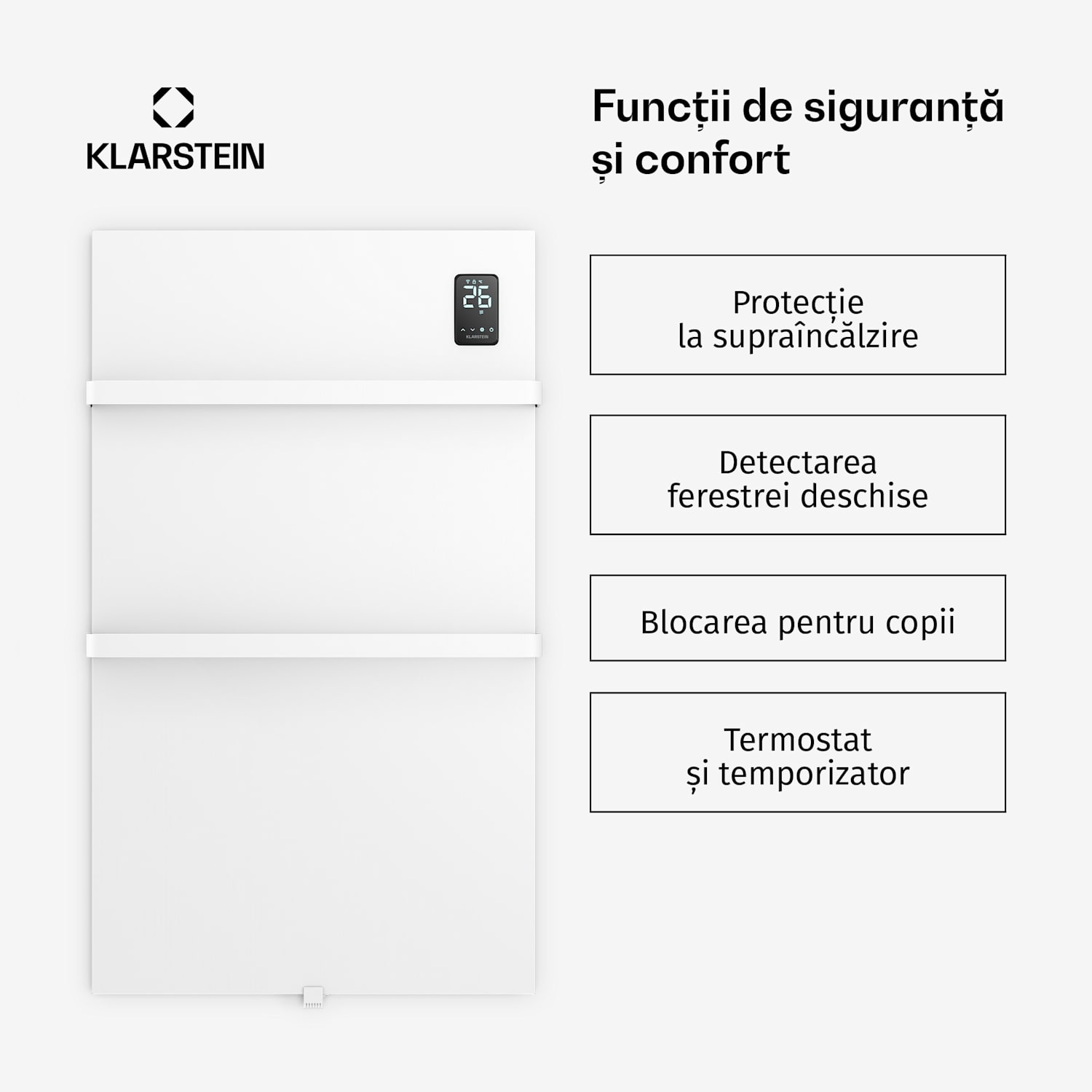 Panou infraroșu BathRadiant Smart | 600 W | 10 m² | Comandă tactilă și asistent vocal  Alb