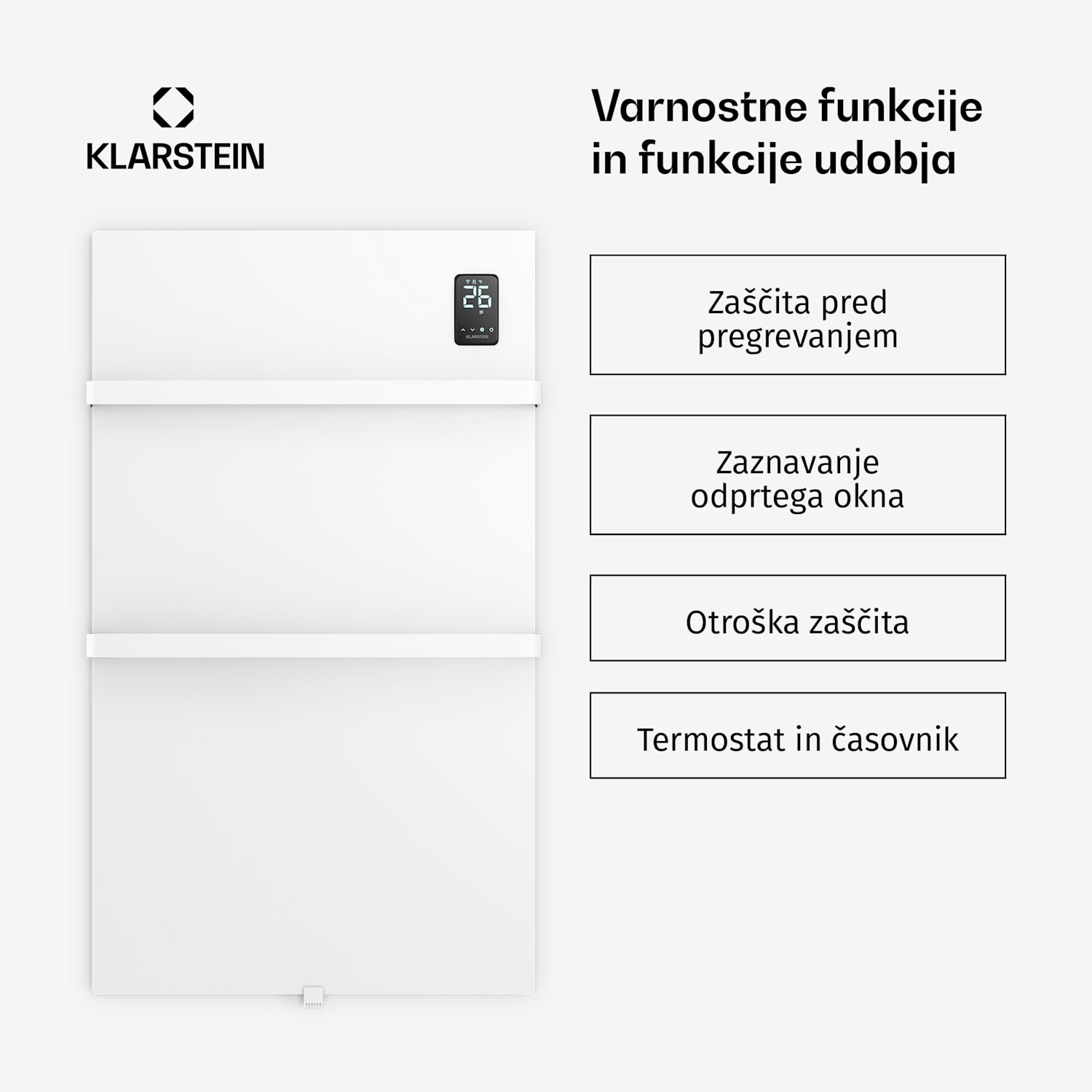 BathRadiant Smart infrardeča plošča | 600 W | 10 m² | Upravljalnik na dotik in glasovni pomočnik  Bela