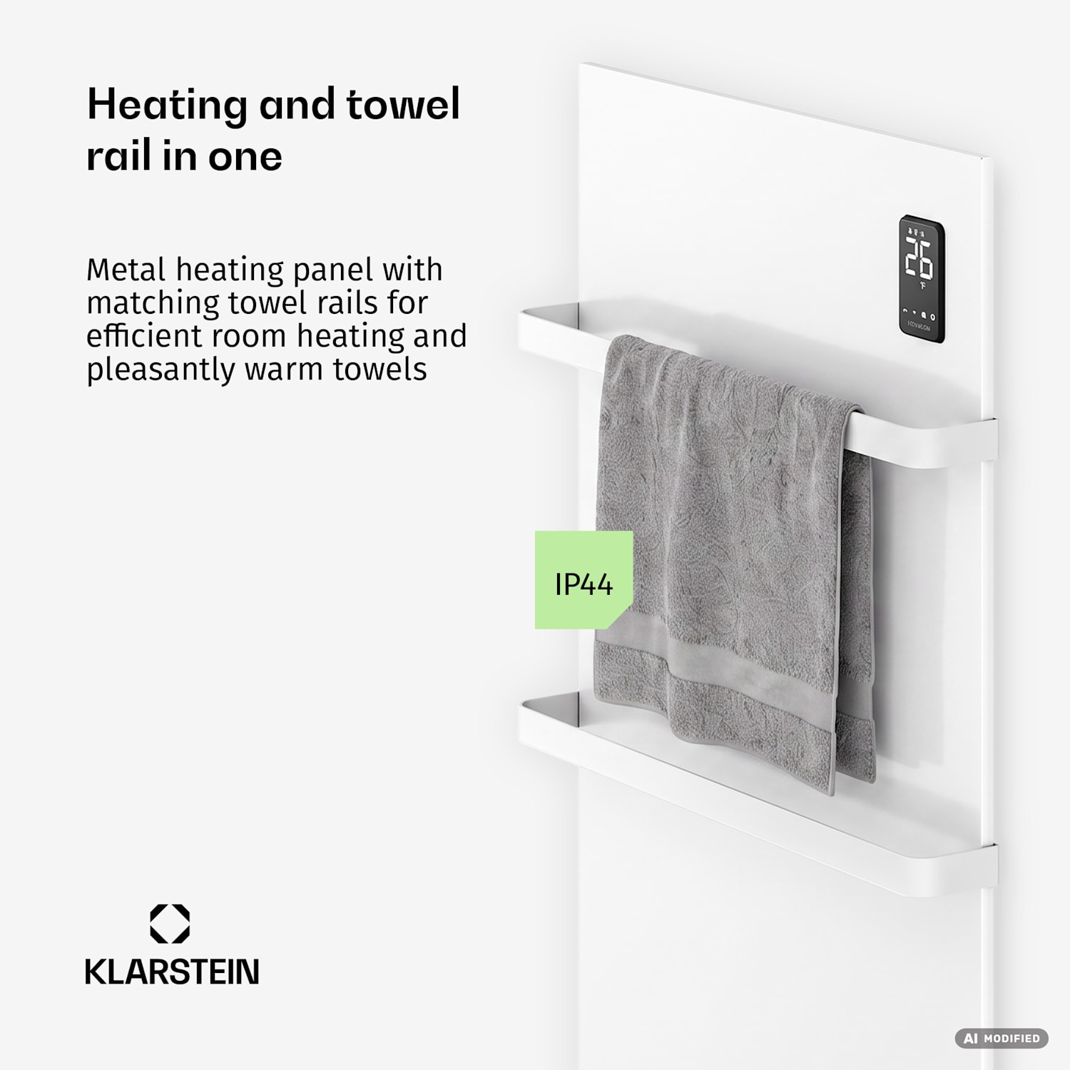 BathRadiant Smart infraroodpaneel | 600 W | 10 m² | touchbediening & spraakassistent  Wit