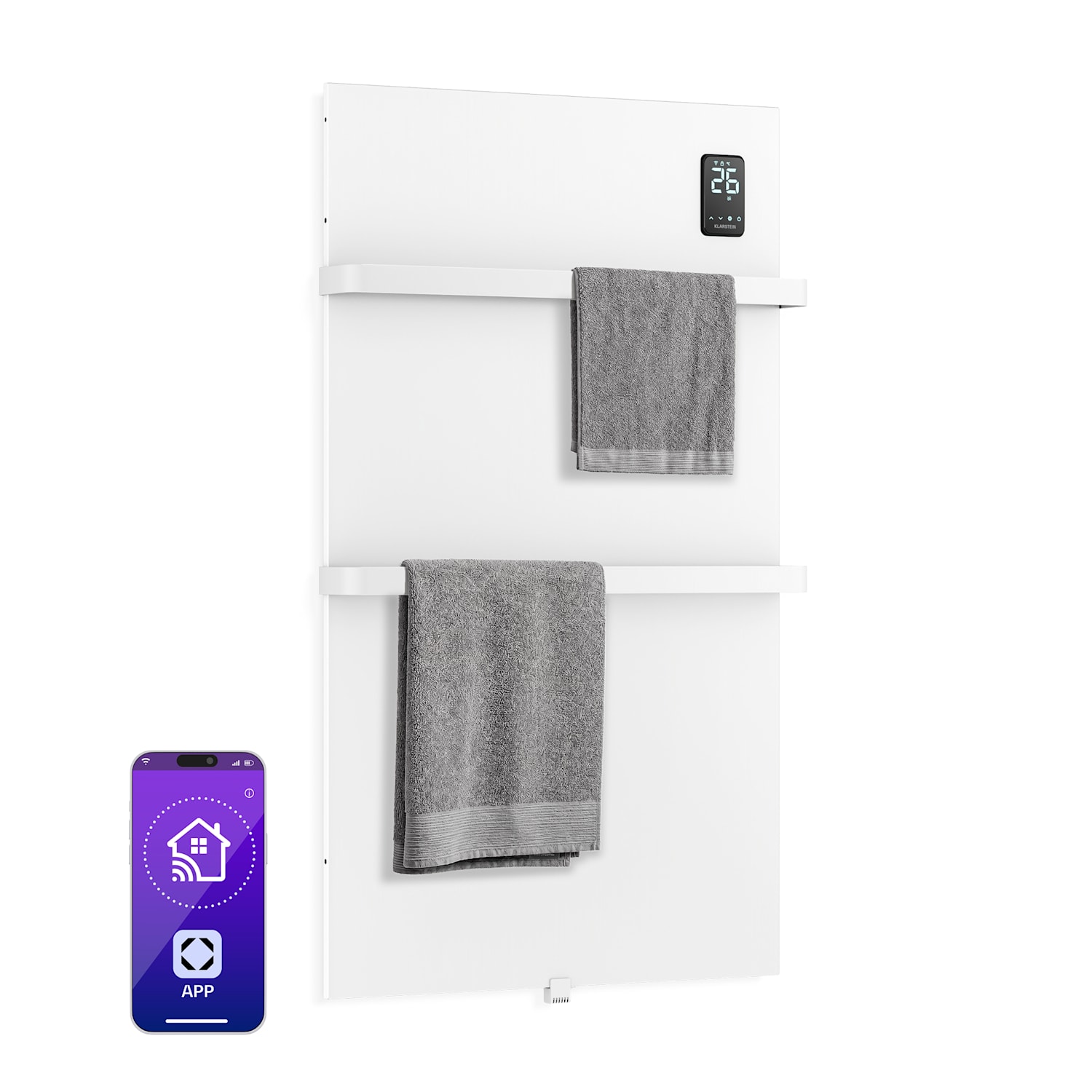 BathRadiant Smart Pannello radiante a infrarossi | 600 W | 10 m² | Comando touch e assistente vocale  Bianco
