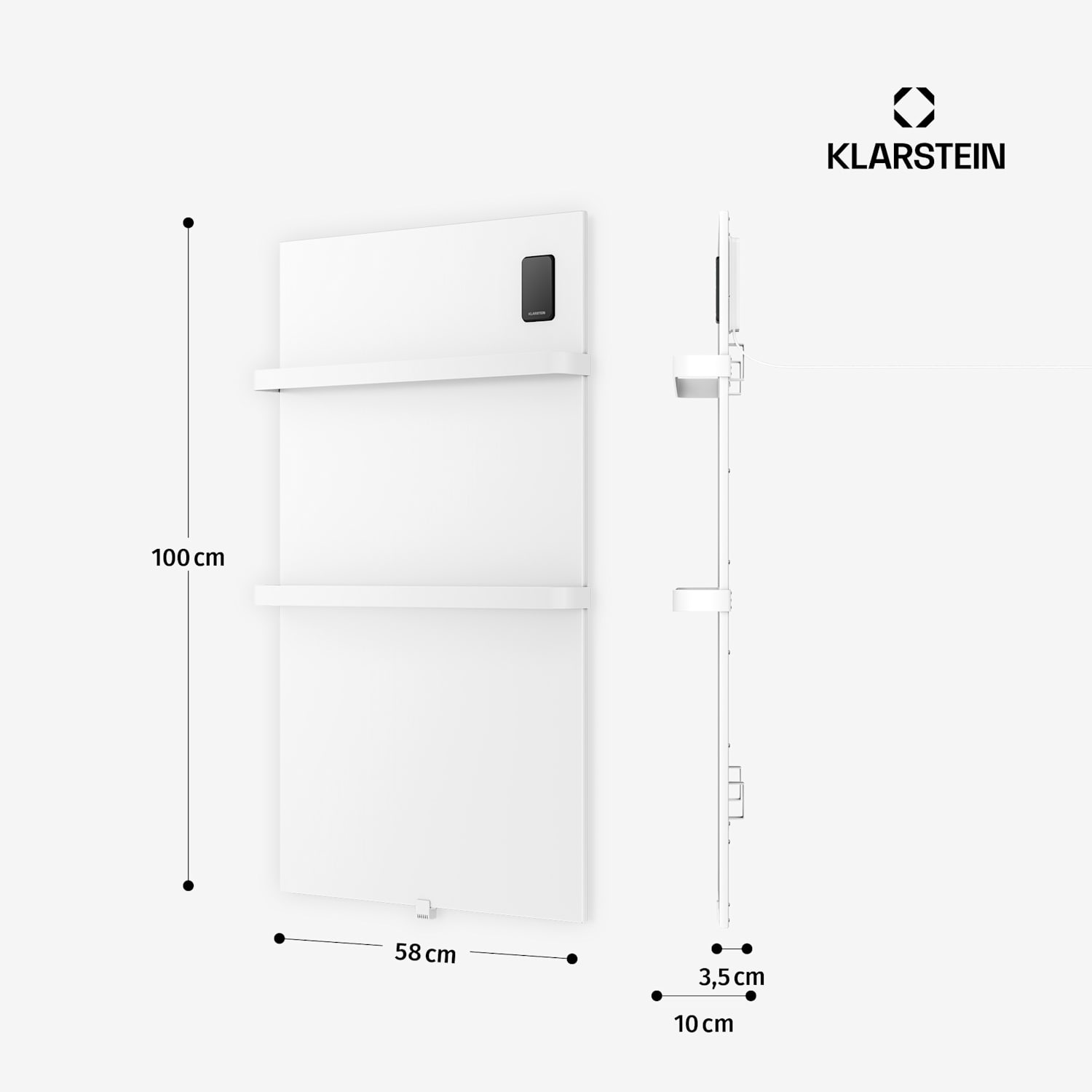 BathRadiant Smart Pannello radiante a infrarossi | 600 W | 10 m² | Comando touch e assistente vocale  Bianco