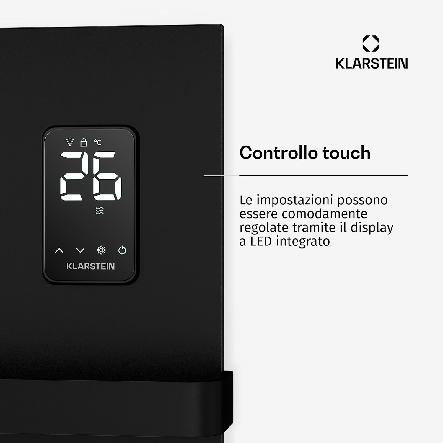 BathRadiant Smart Pannello radiante a infrarossi | 600 W | 10 m² | Comando touch e assistente vocale  Nero