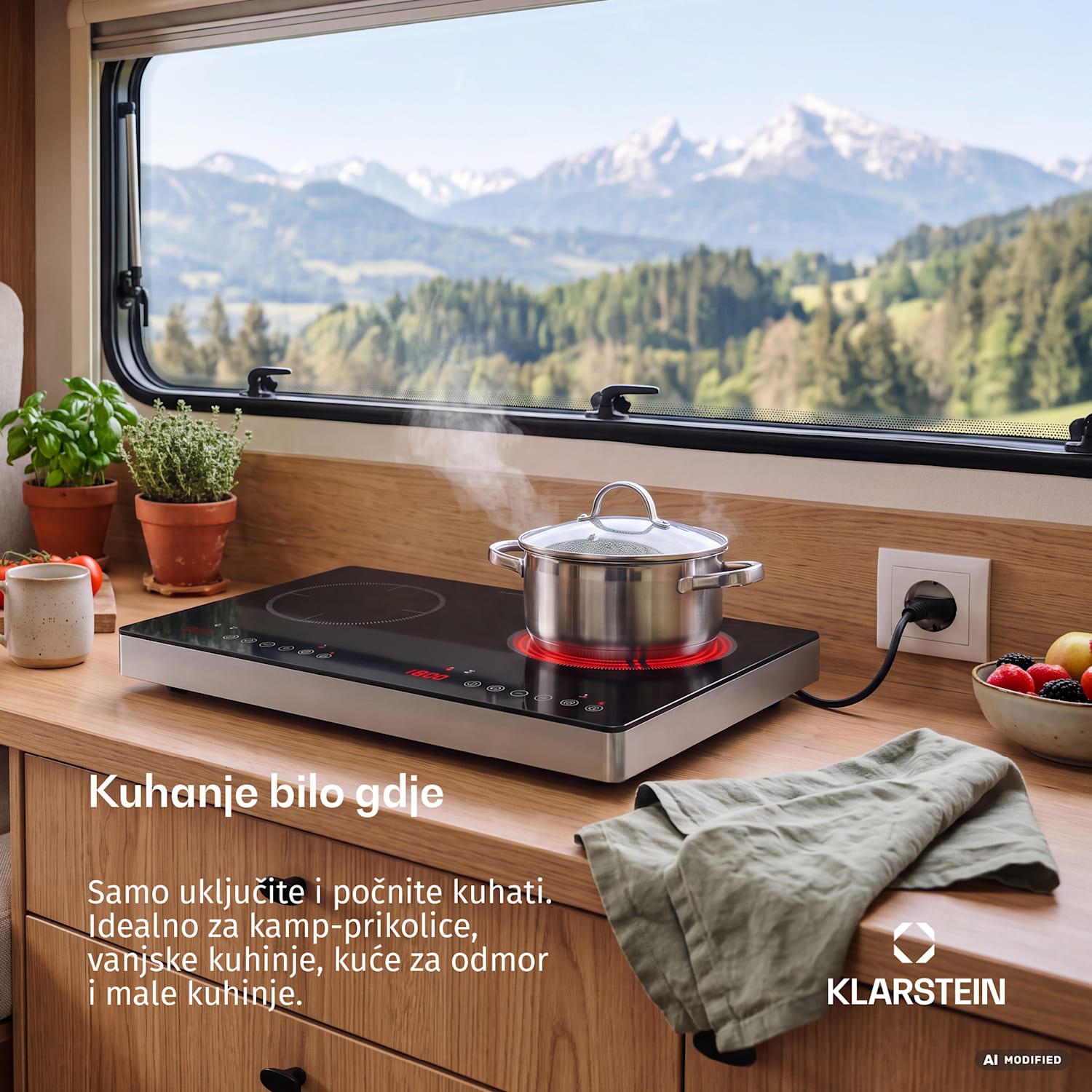 Mistercook infracrvena ploča za kuhanje | 2 zone kuhanja | 3100 W | 9 razina snage | upravljanje na dodir 