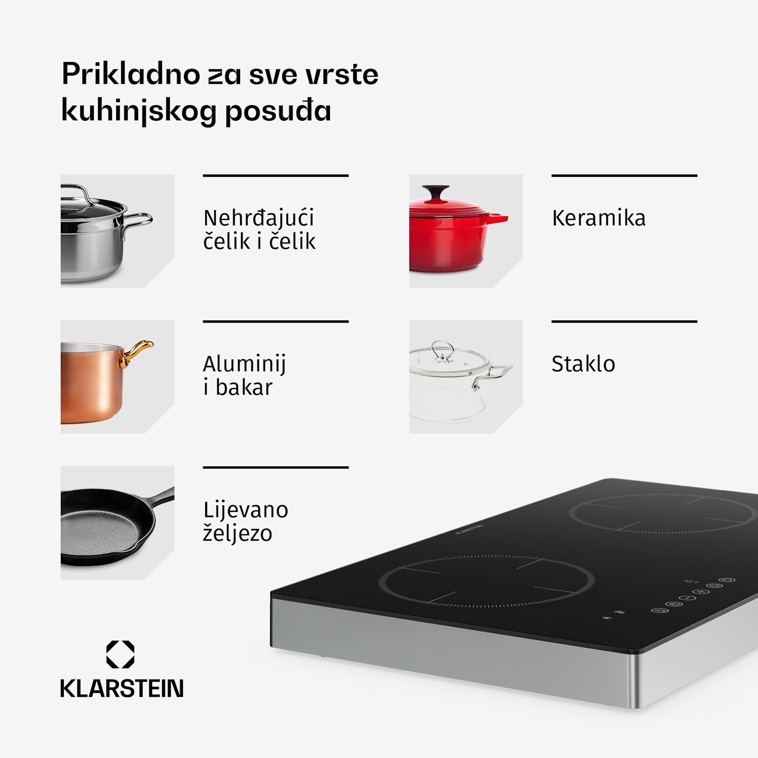 Mistercook infracrvena ploča za kuhanje | 2 zone kuhanja | 3100 W | 9 razina snage | upravljanje na dodir 