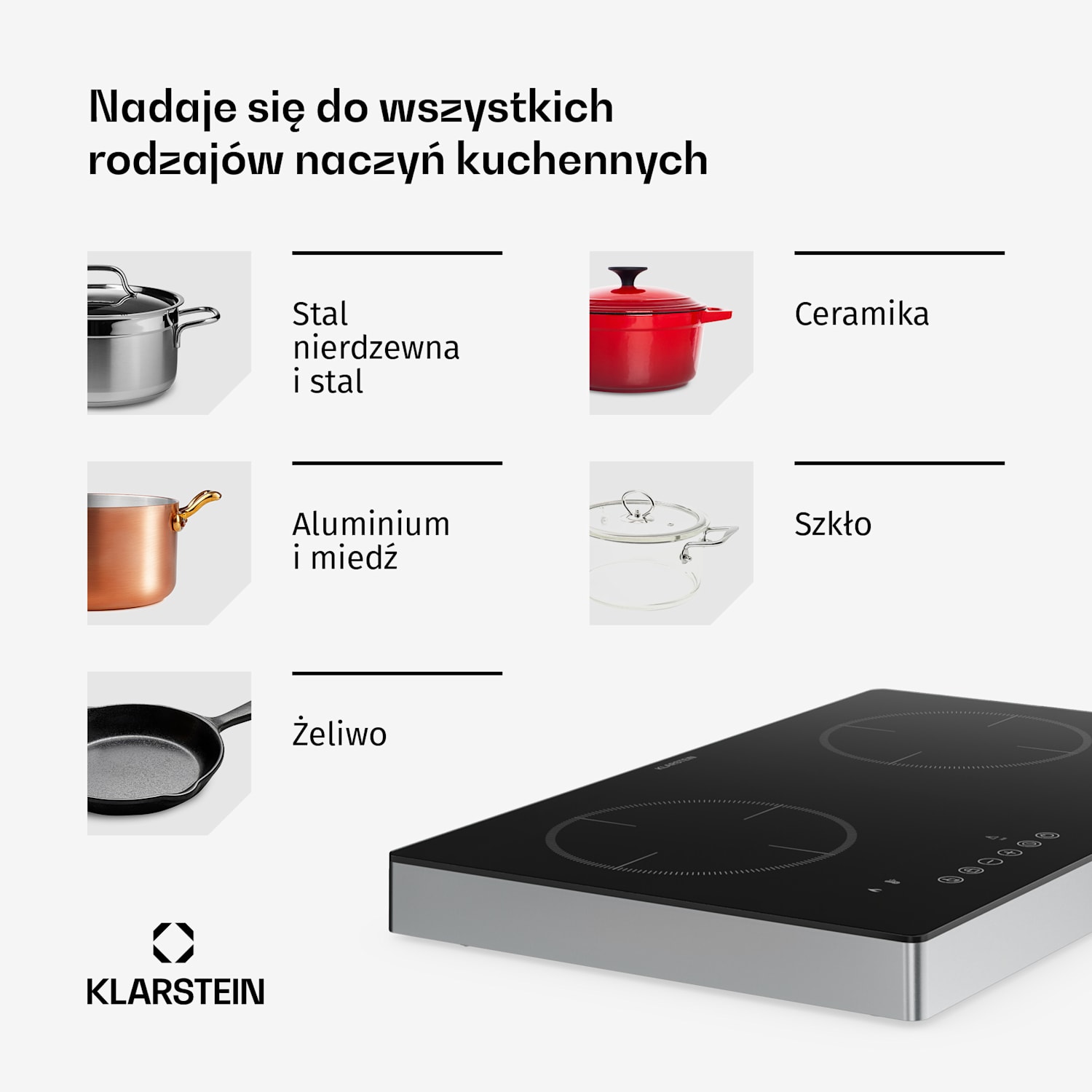 Płyta grzewcza na podczerwień Mistercook | 2 strefy grzewcze | 3100 W | 9 poziomów mocy | Sterowanie dotykowe 