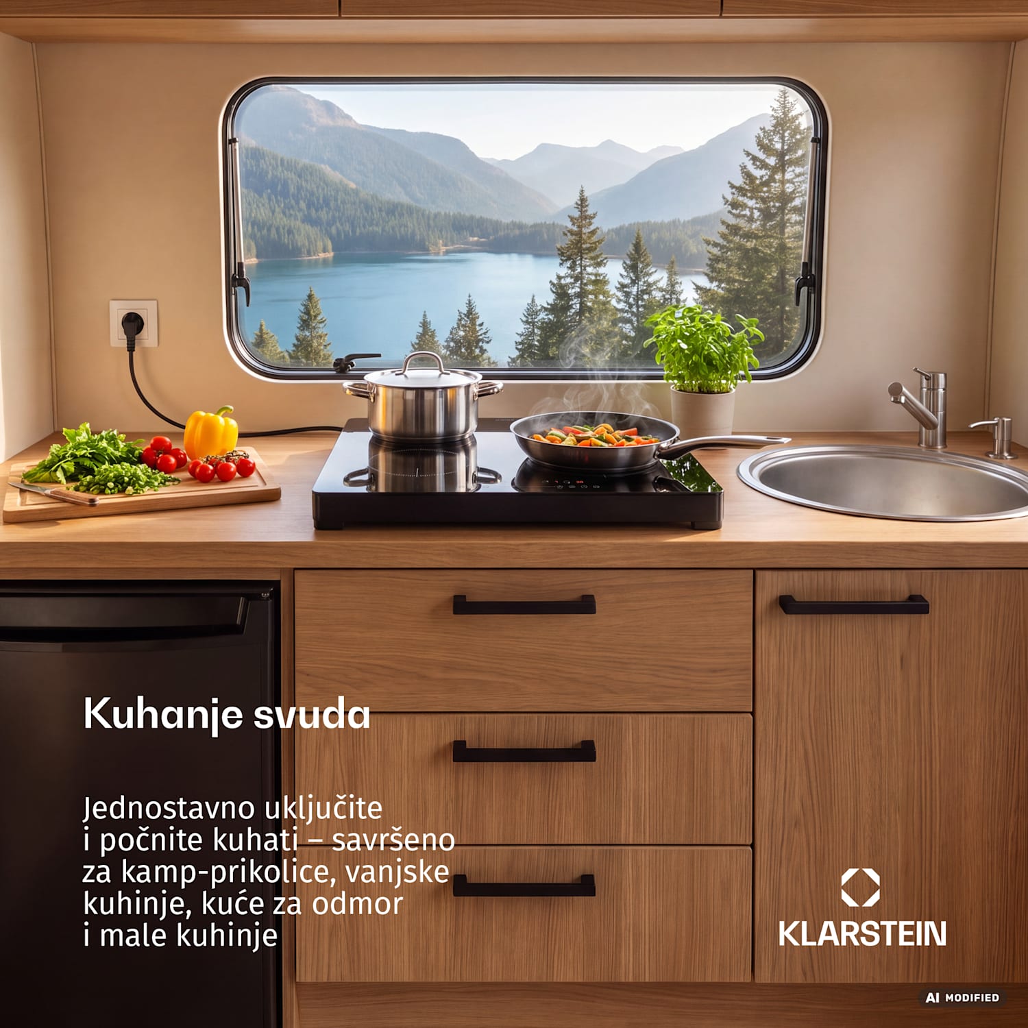 TrinityCook indukcijska ploča za kuhanje | 4 zone kuhanja | 3500 W | 9 razina snage | upravljanje na dodir 