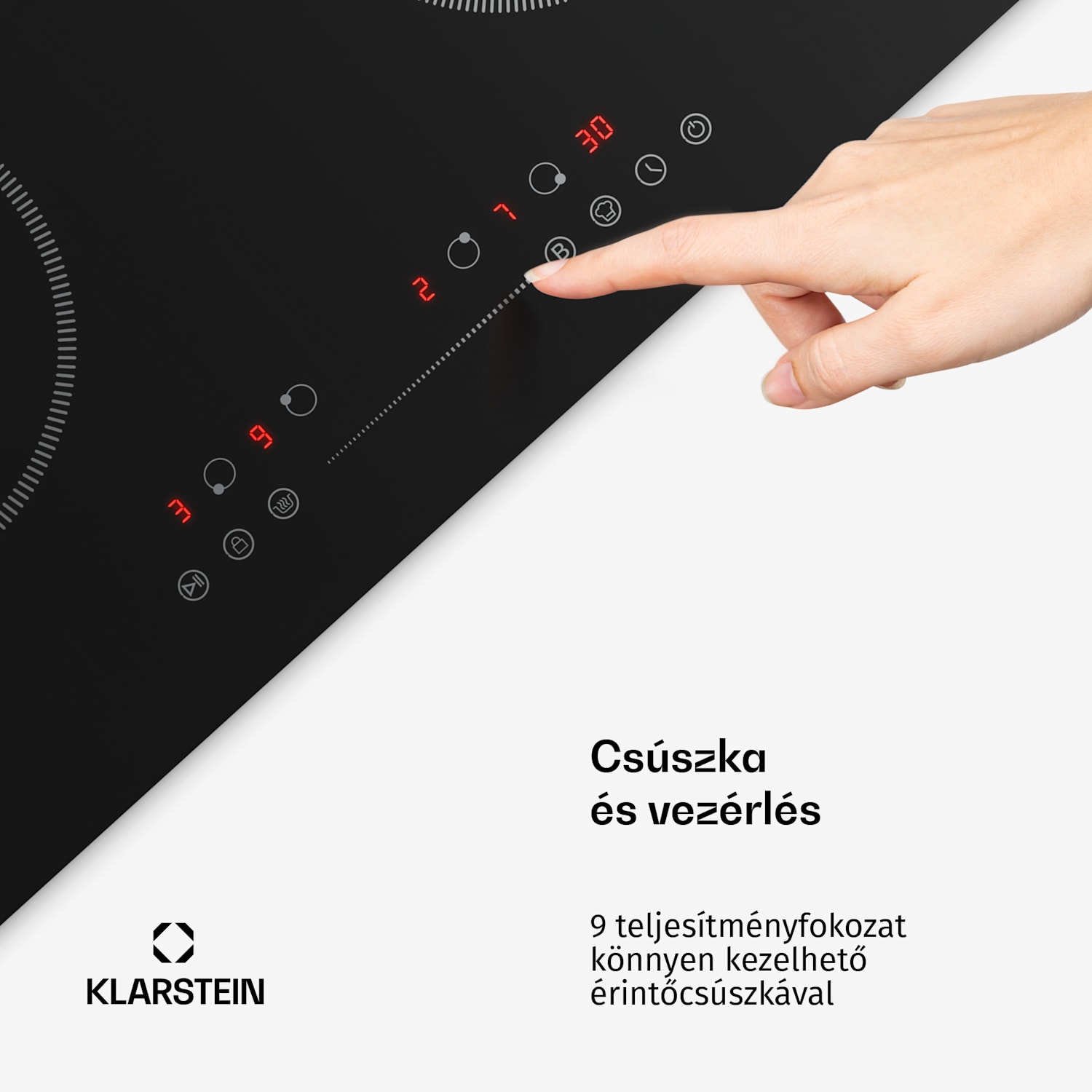 TrinityCook indukciós főzőlap | 4 főzőzóna | 3500 W | 9 teljesítményfokozat | Érintéses vezérlés 