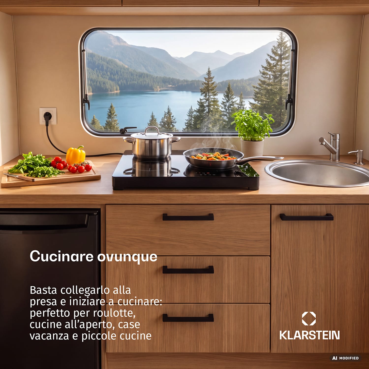 Piastra a induzione TrinityCook | 4 zone di cottura | 3500 W | 9 livelli di potenza | Comandi touch 