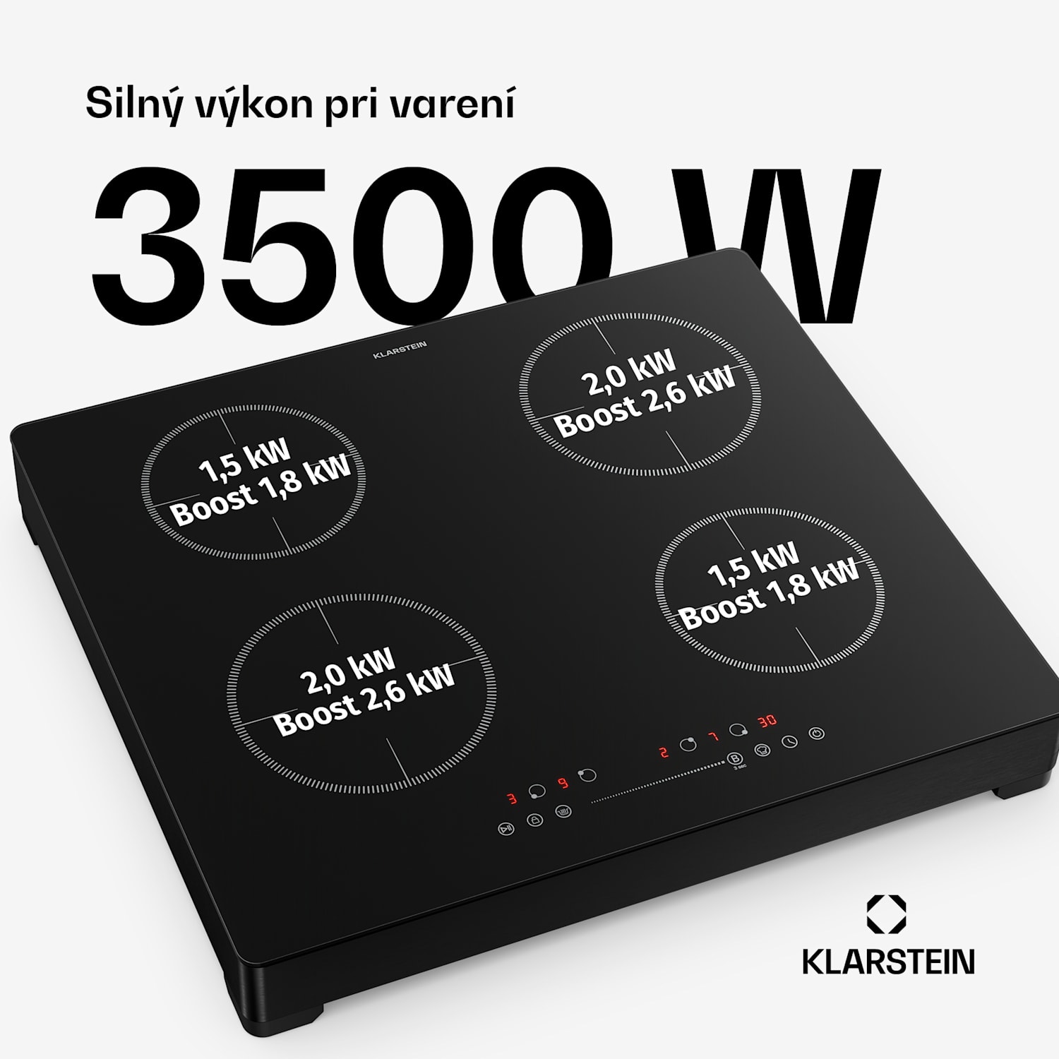 Indukčná varná doska TrinityCook | 4 varné zóny | 3500 W | 9 úrovní výkonu | dotykové ovládanie 