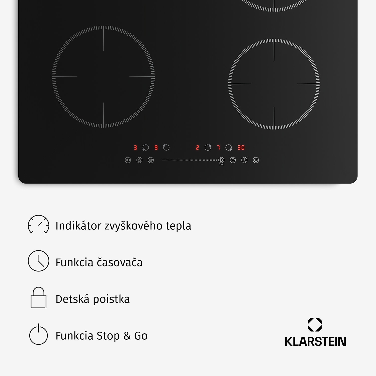 Indukčná varná doska TrinityCook | 4 varné zóny | 3500 W | 9 úrovní výkonu | dotykové ovládanie 