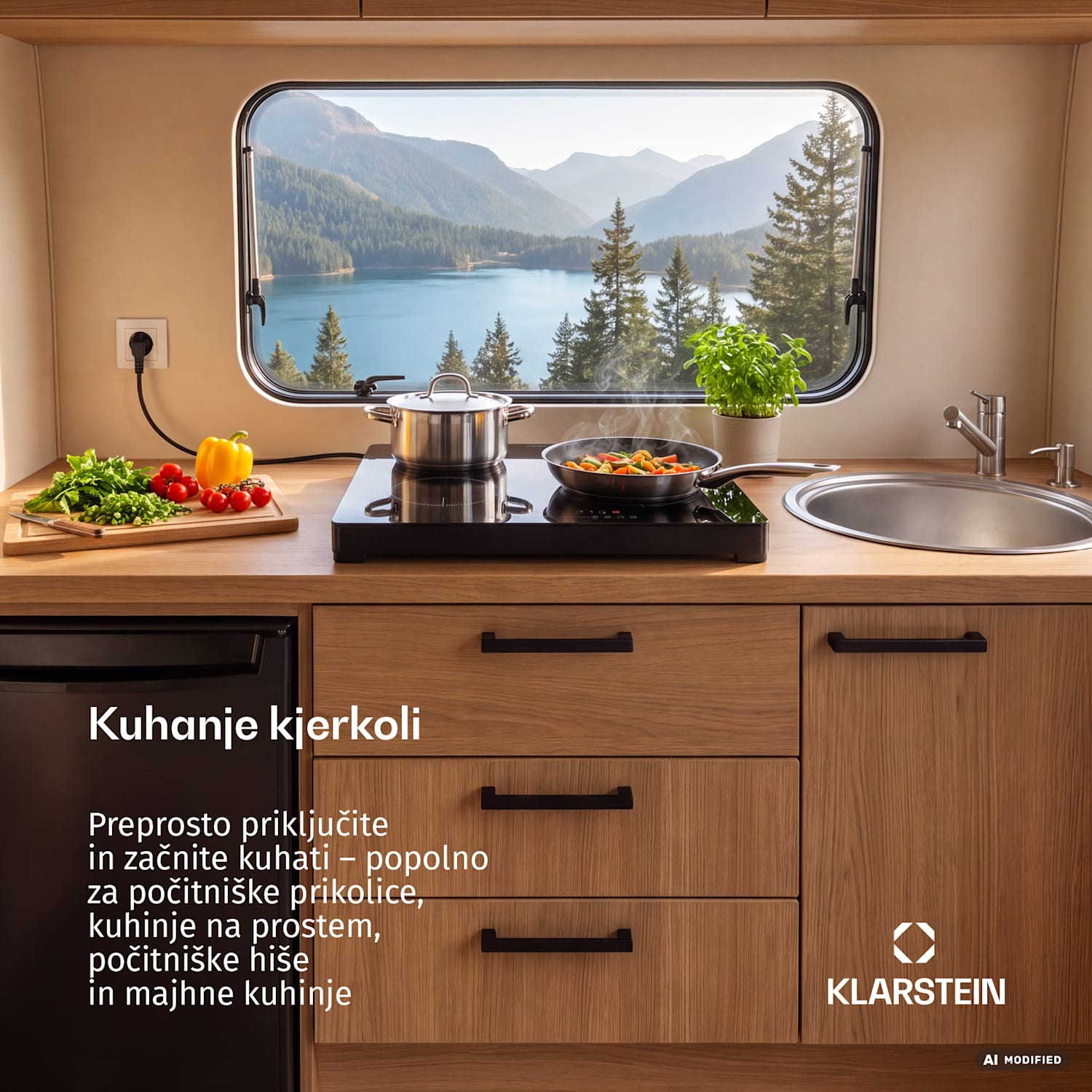 Indukcijska kuhalna plošča TrinityCook | 4 kuhalne cone | 3500 W | 9 stopenj moči | upravljanje na dotik 
