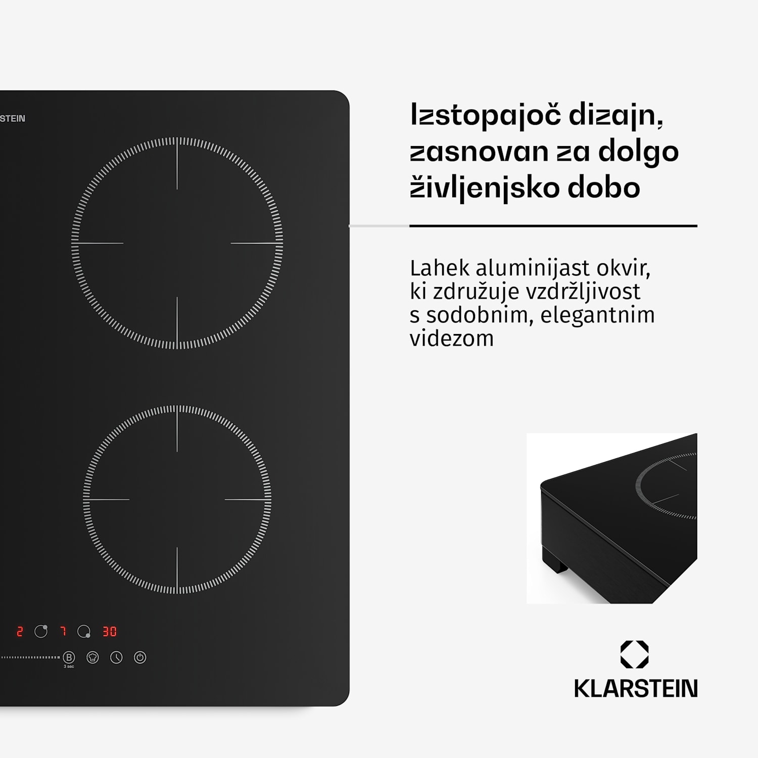 Indukcijska kuhalna plošča TrinityCook | 4 kuhalne cone | 3500 W | 9 stopenj moči | upravljanje na dotik 